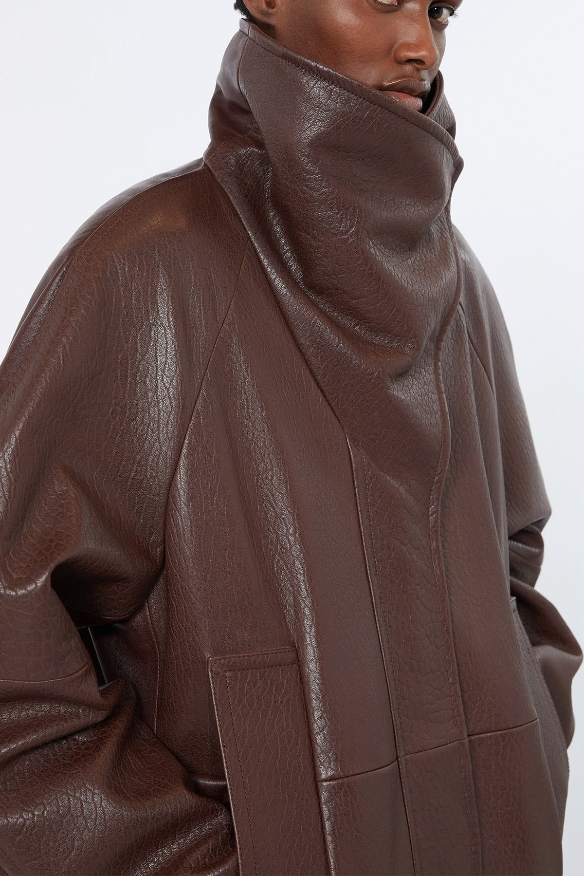 MAXMARA'S BRANDS GIACCA IN PELLE  Giacca in pelle donna over Sportmax Sfilata Spsalaggio