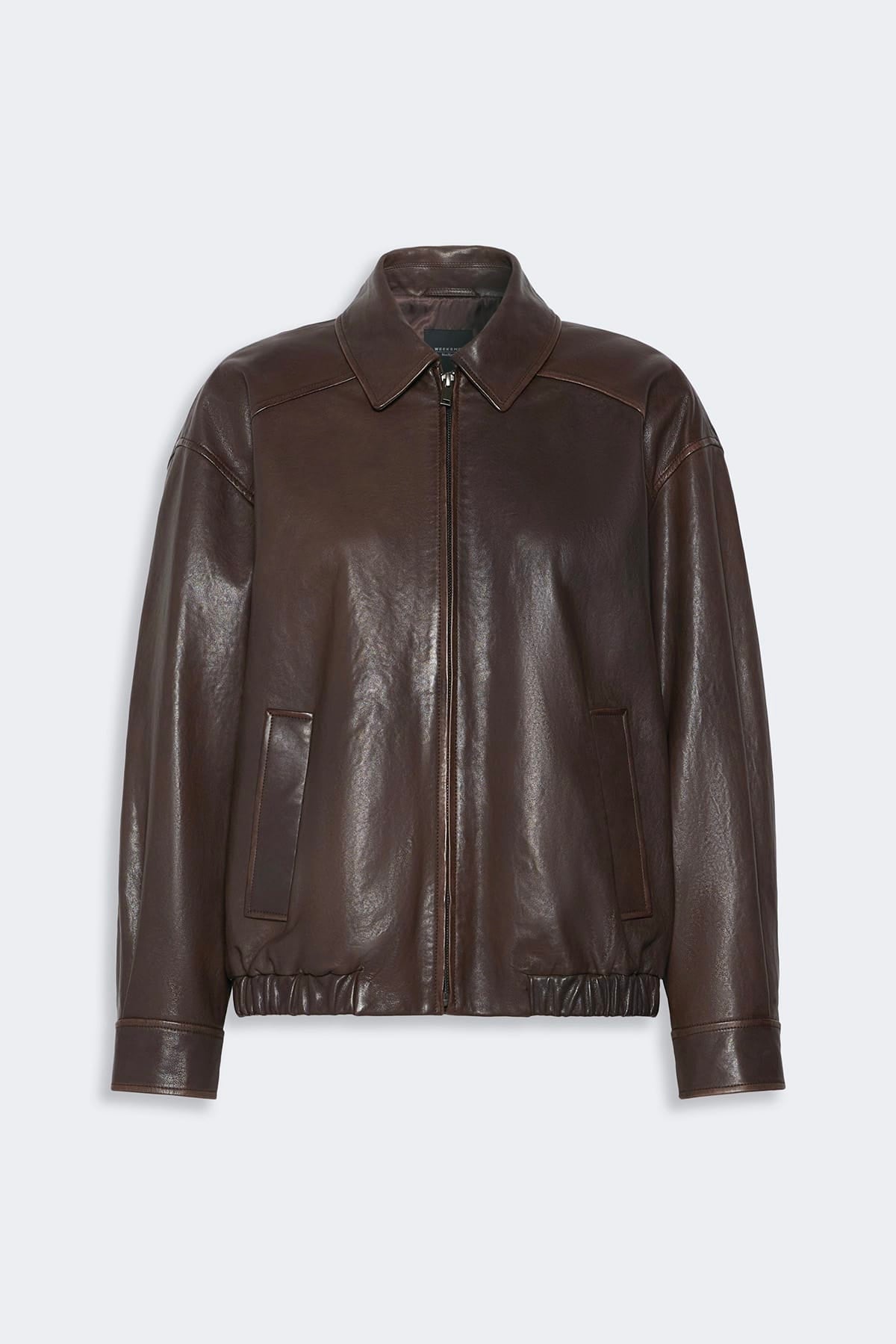 MAXMARA'S BRANDS GIACCA IN PELLE  TESTA DI MORO / 34 Giacca in Pelle donna Max Mara Weekend Wkdcose