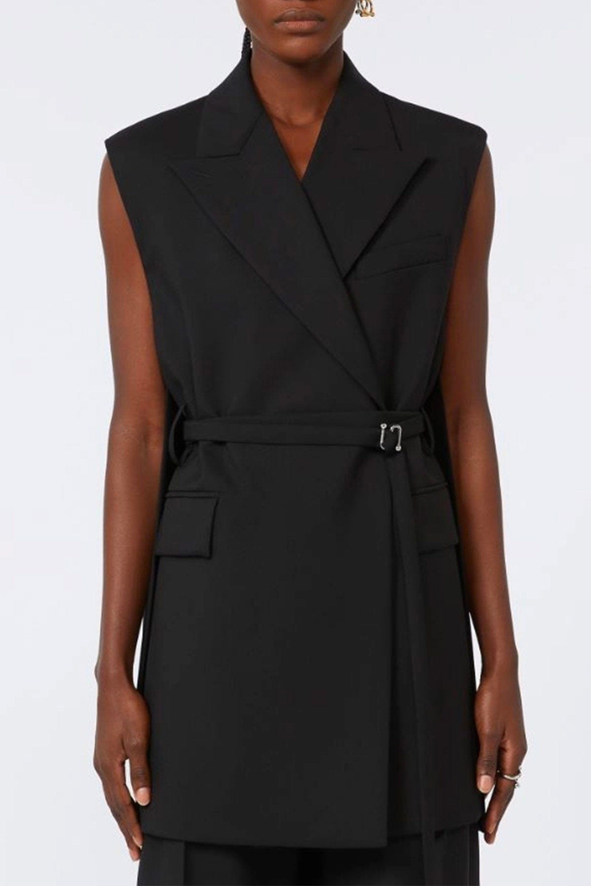 MAXMARA&#39;S BRANDS GIACCA SMANICATA Giacca senza maniche nera donna Sportmax Ciurma
