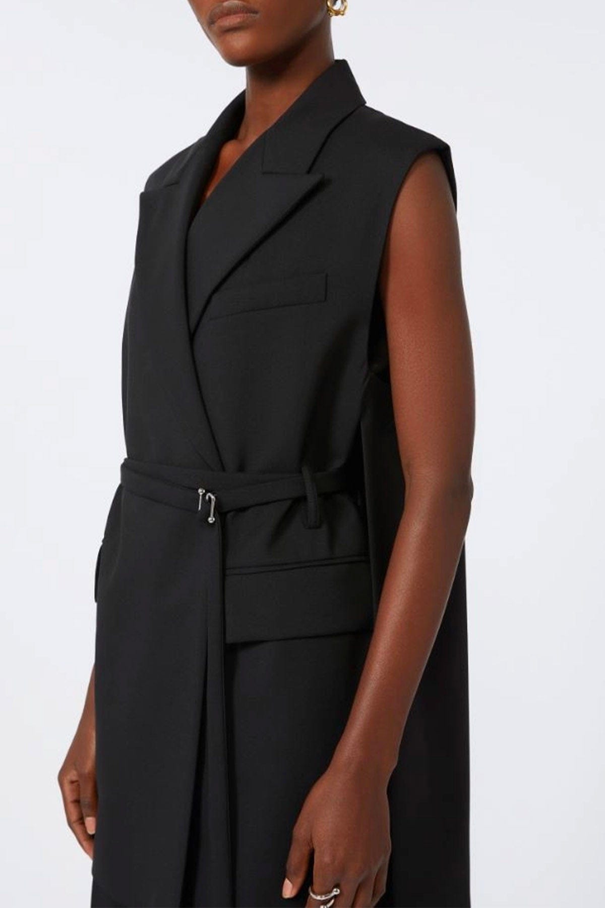 MAXMARA&#39;S BRANDS GIACCA SMANICATA Giacca senza maniche nera donna Sportmax Ciurma