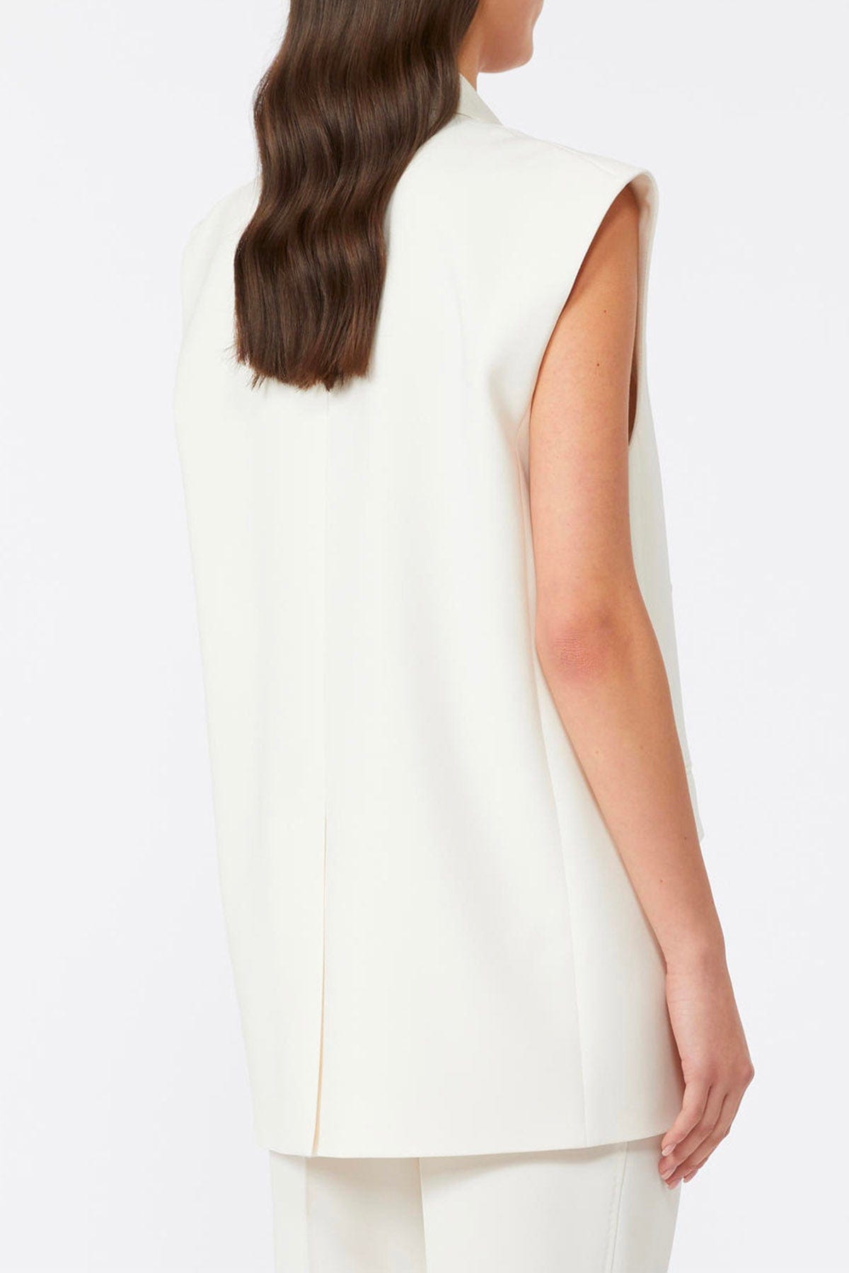 MAXMARA'S BRANDS GIACCA SMANICATA BIANCO BURRO / 34 Giacca smanicata bianco burro donna Studio Max Mara Pomez