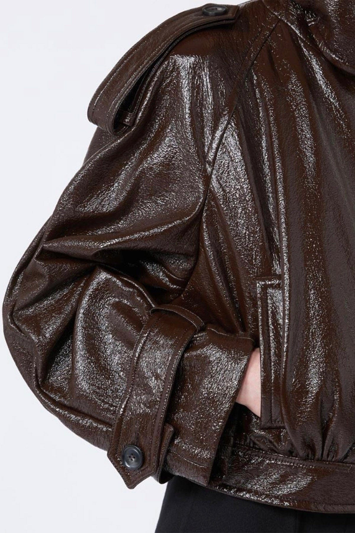MAXMARA&#39;S BRANDS GIACCONE  Impemeabile corto effetto vernice Sportmax Beta1234