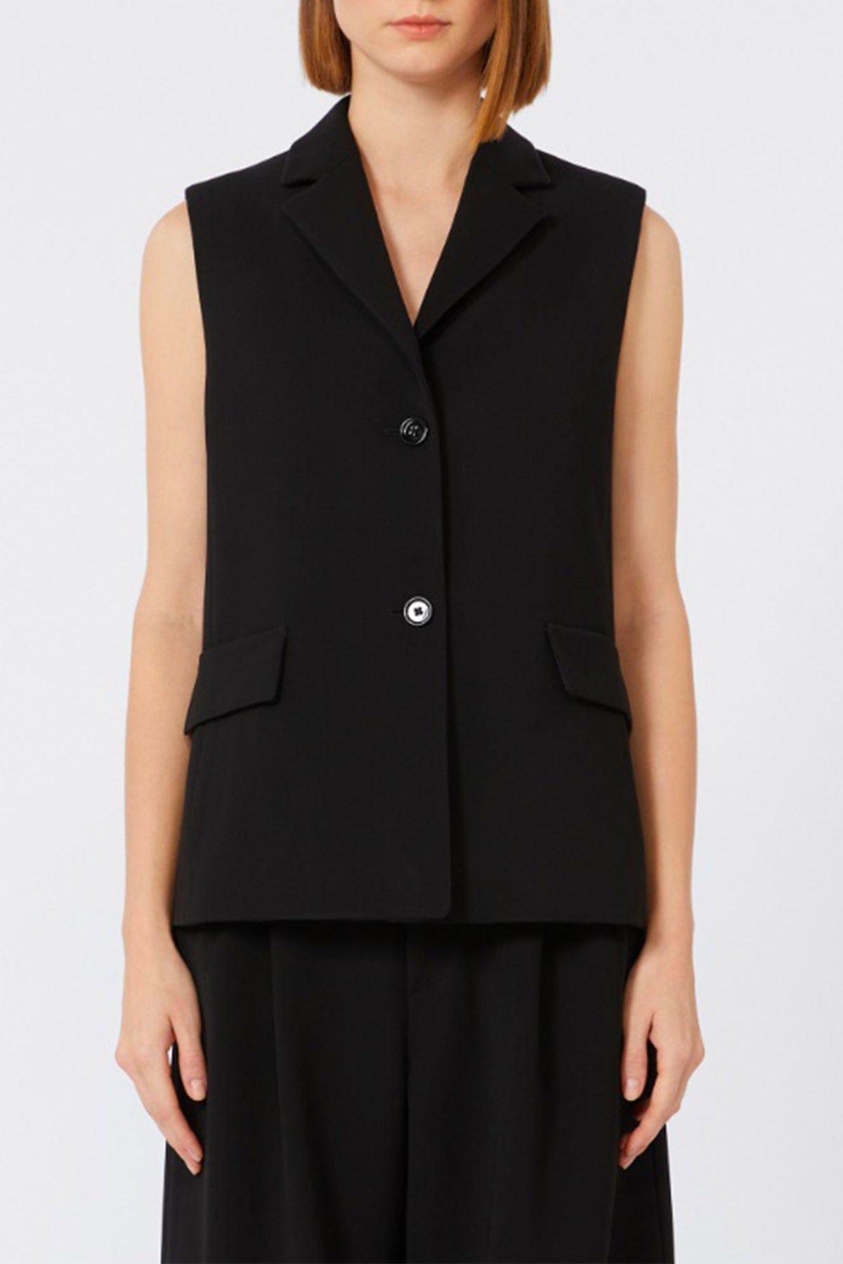 MAXMARA'S BRANDS GILET  NERO / 34 Gilet con bottoni donna 'S Max Mara Mira