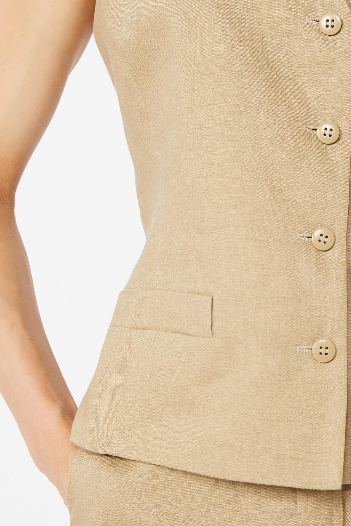 MAXMARA'S BRANDS GILET  Gilet in lino donna Max Mara Studio Mstcarnet