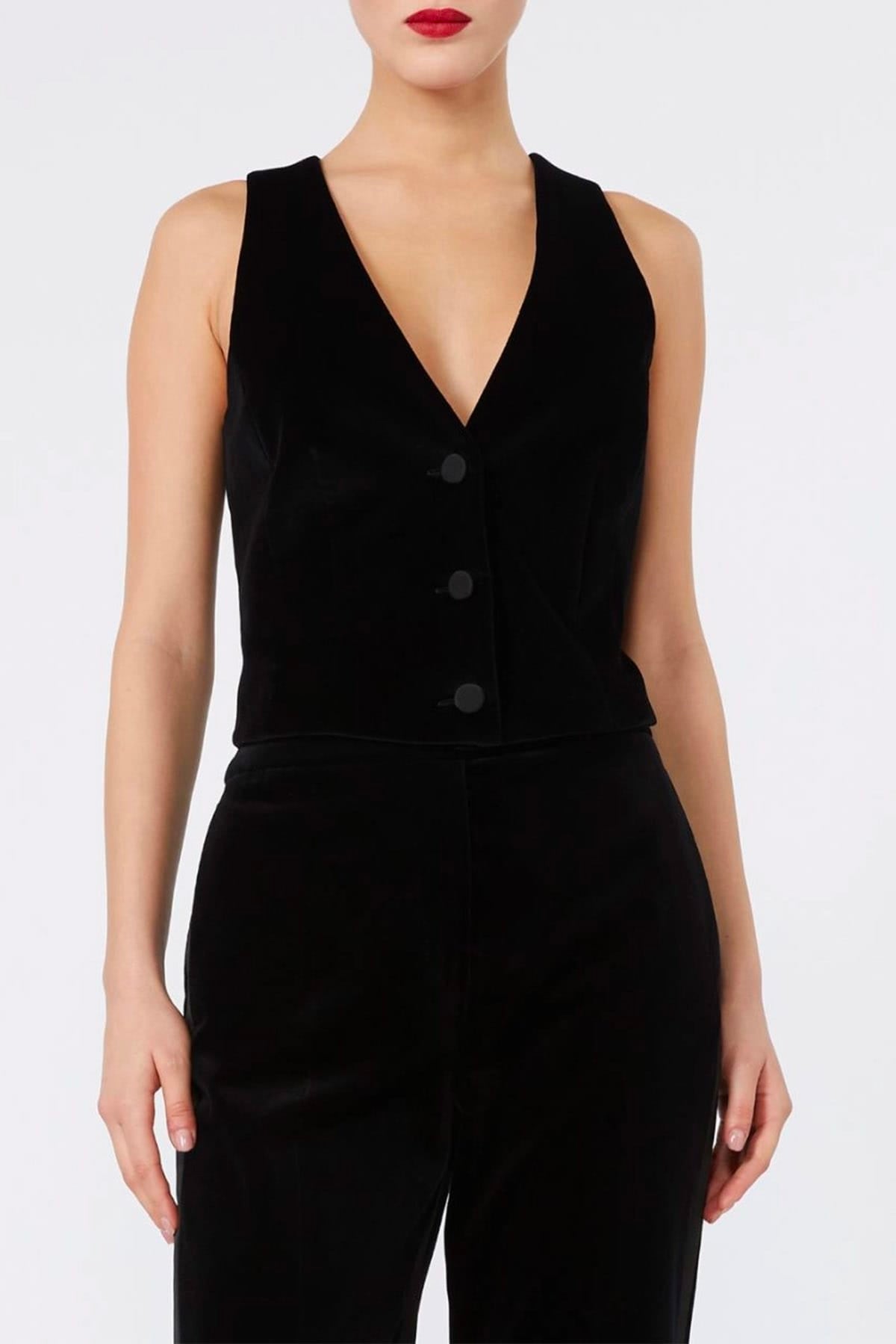 MAXMARA'S BRANDS GILET  NERO / 34 Gilet in velluto nero donna Max Mara Studio Msestreet