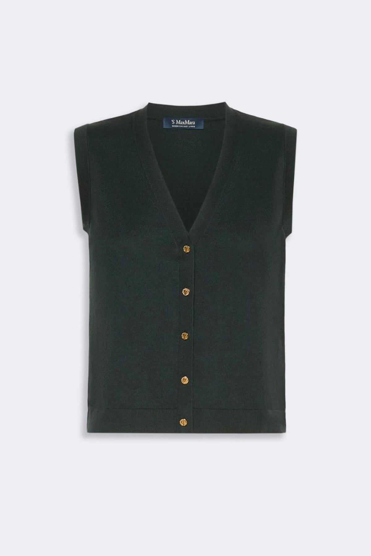 MAXMARA'S BRANDS GILET IN MAGLIA  DARK EMERALD / XXS Gilet in maglia donna 'S Max Mara Smmsaggio