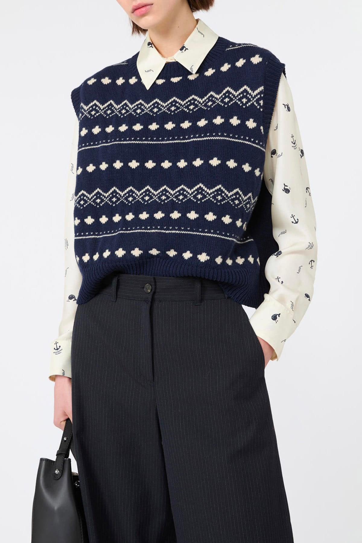 MAXMARA'S BRANDS GILET IN MAGLIA  DISEGNO GEOMETRICO / XXS Gilet in maglia donna Max Mara Weekend Wkdsavana