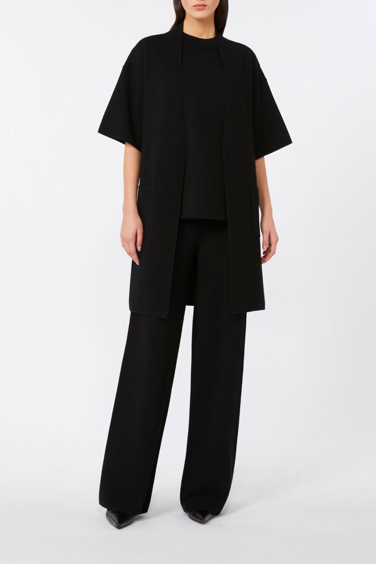 MAXMARA&#39;S BRANDS GILET IN MAGLIA  Gilet con cintura in vita donna Studio Max Mara Abete
