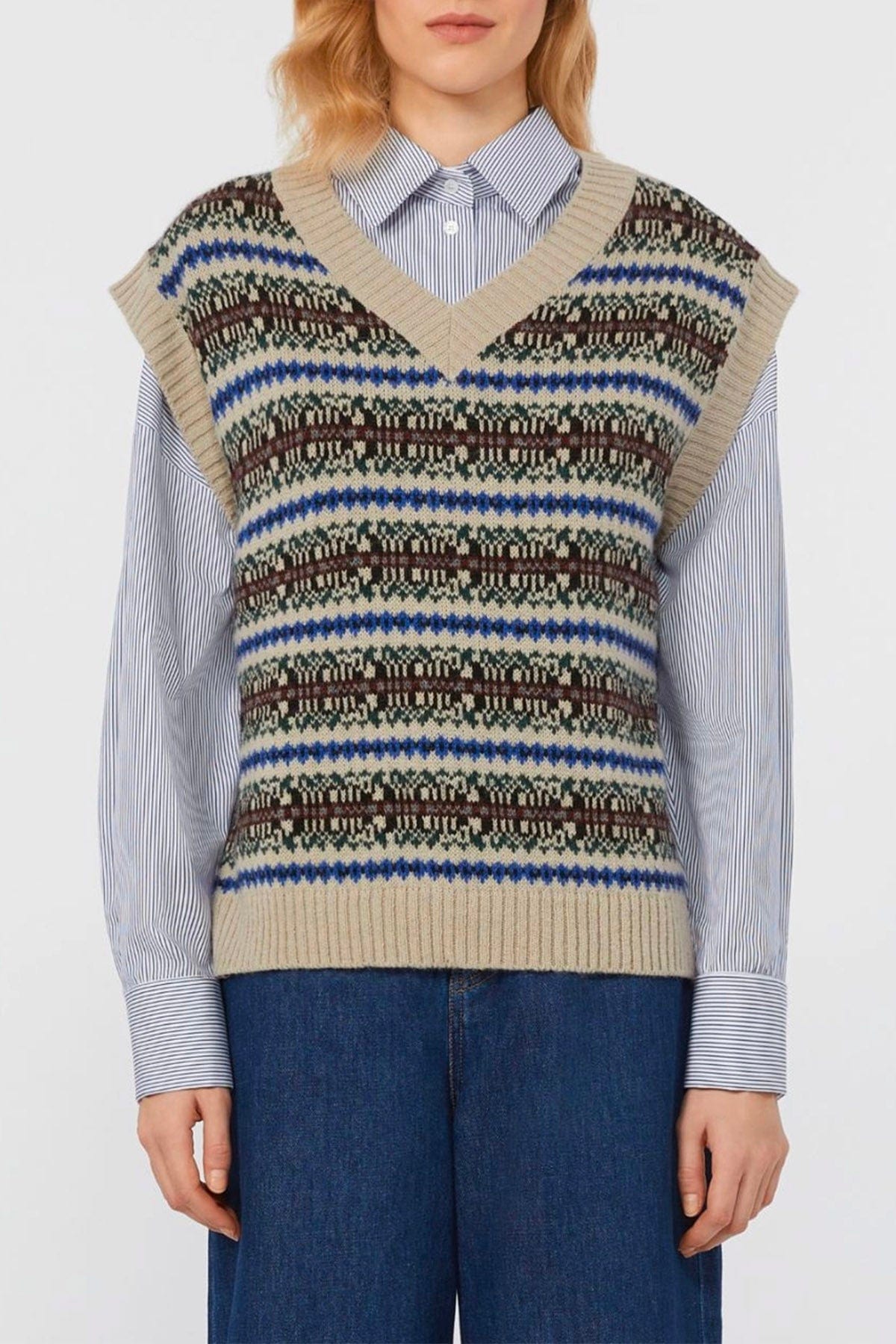 MAXMARA&#39;S BRANDS GILET IN MAGLIA  Gilet rigato donna Weekend Max Mara Fleres