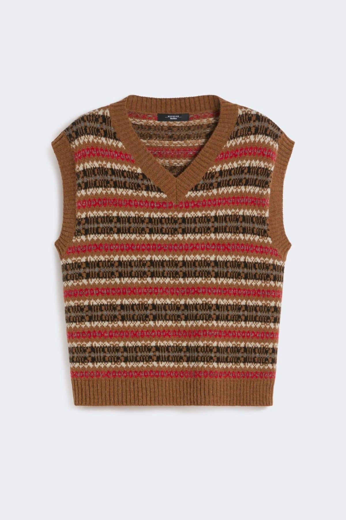 MAXMARA'S BRANDS GILET IN MAGLIA  MARRONE / XXS Gilet rigato donna Weekend Max Mara Fleres