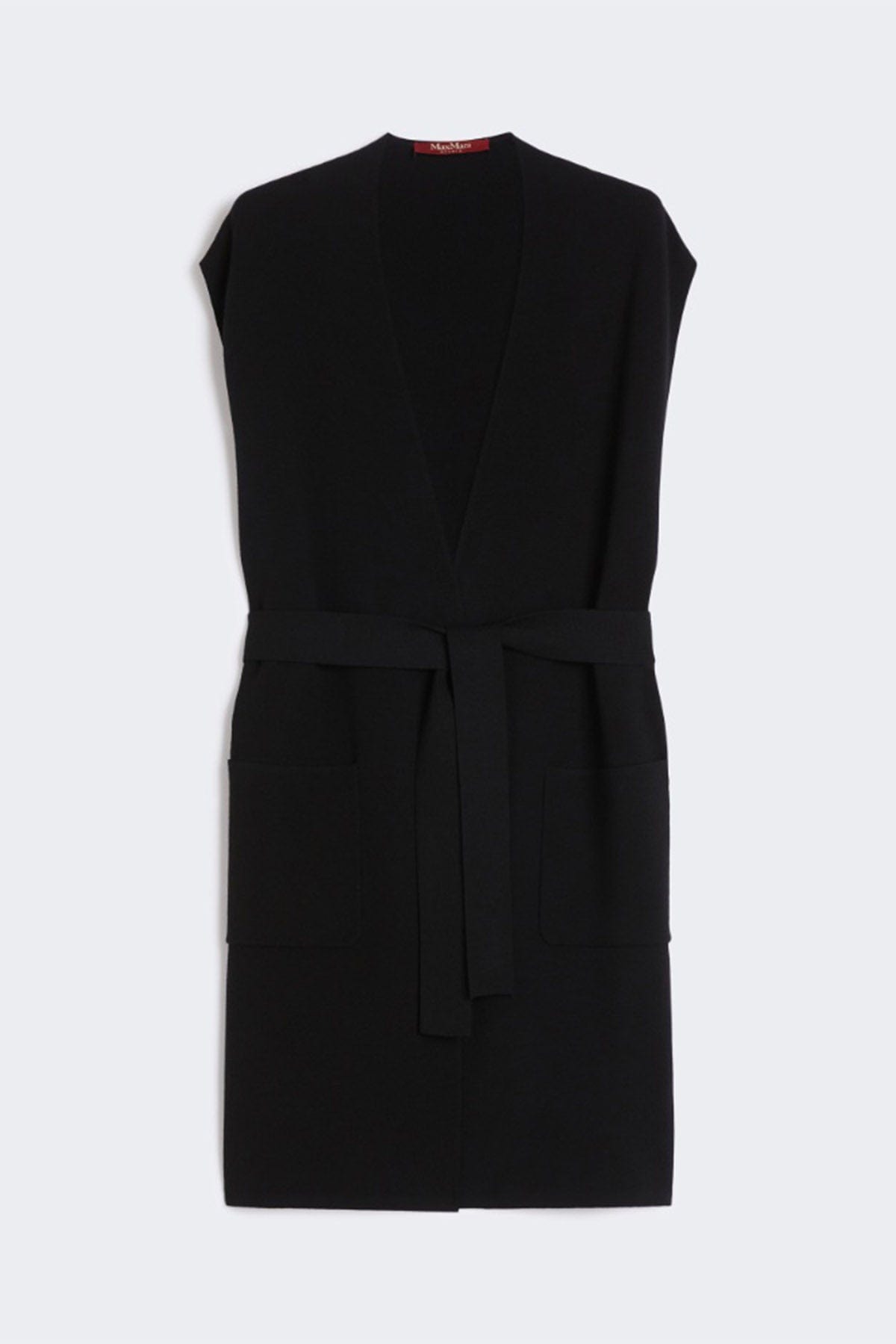 MAXMARA&#39;S BRANDS GILET IN MAGLIA  NERO / XXS Gilet con cintura in vita donna Studio Max Mara Abete