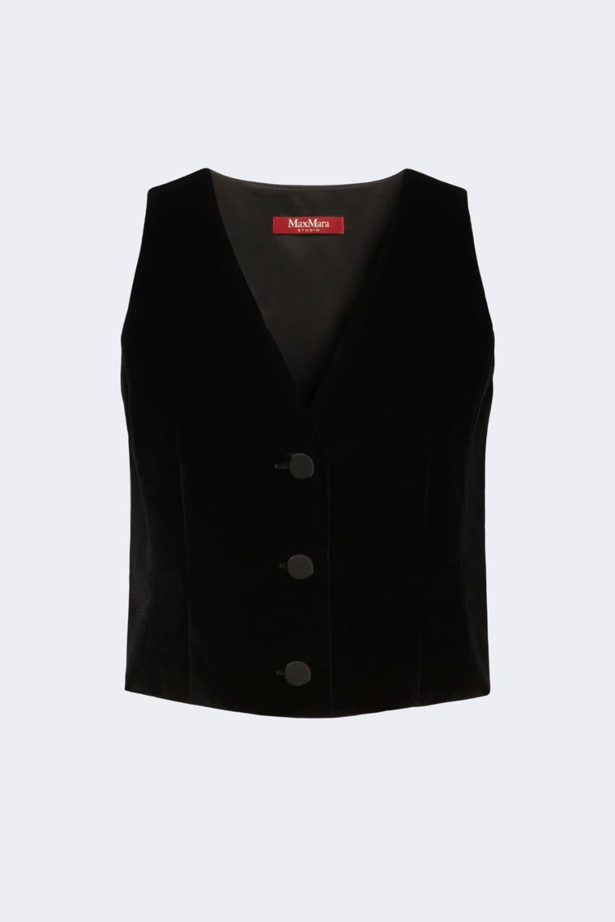 MAXMARA'S BRANDS GILET  NERO / 34 Gilet in velluto nero donna Max Mara Studio Msestreet