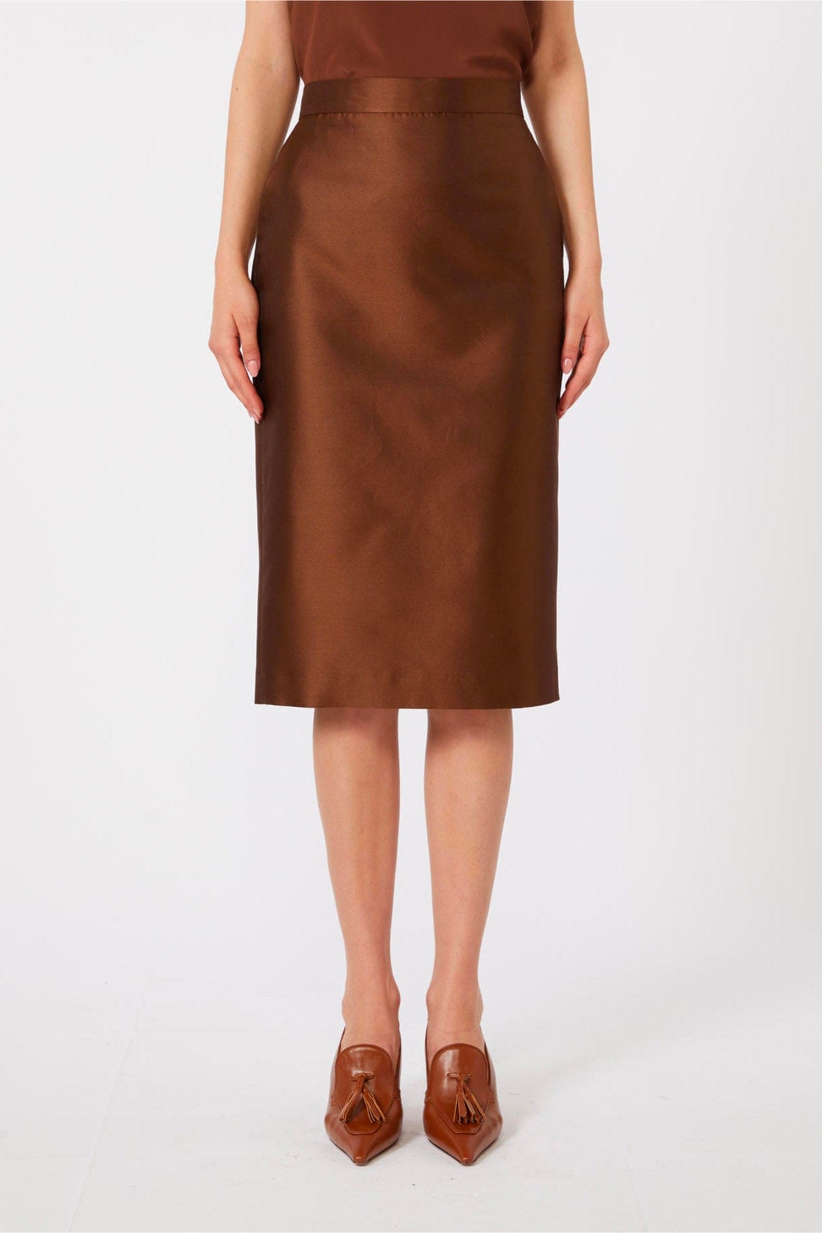 MAXMARA'S BRANDS GONNA  CIOCCLATO / 34 Gonna in seta e cotone Max Mara Studio Mstegoista