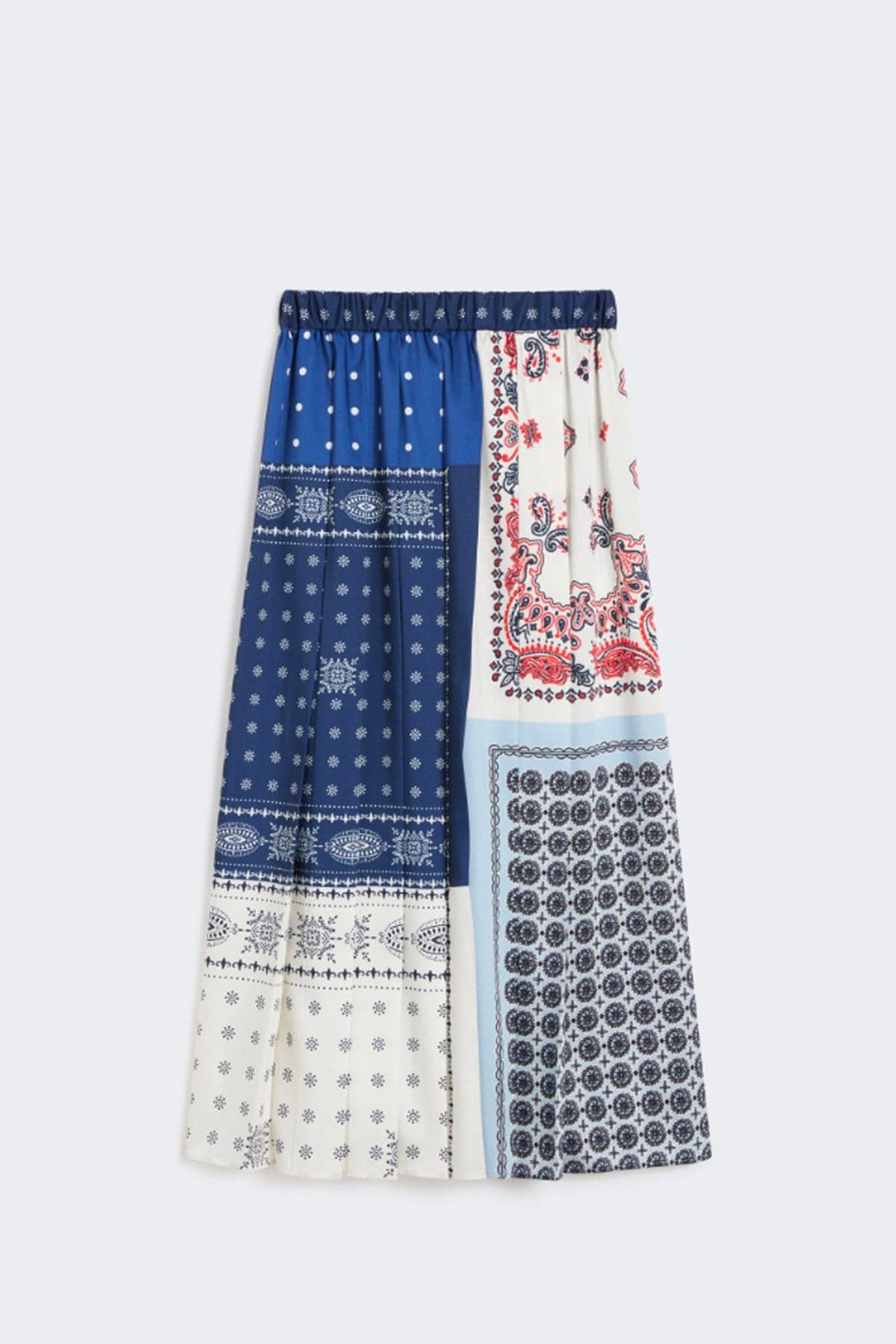 MAXMARA'S BRANDS GONNA  DISEGNO PATCH BANDANA / 34 Gonna plissettata disegno bandana Weekend Max Mara Luna