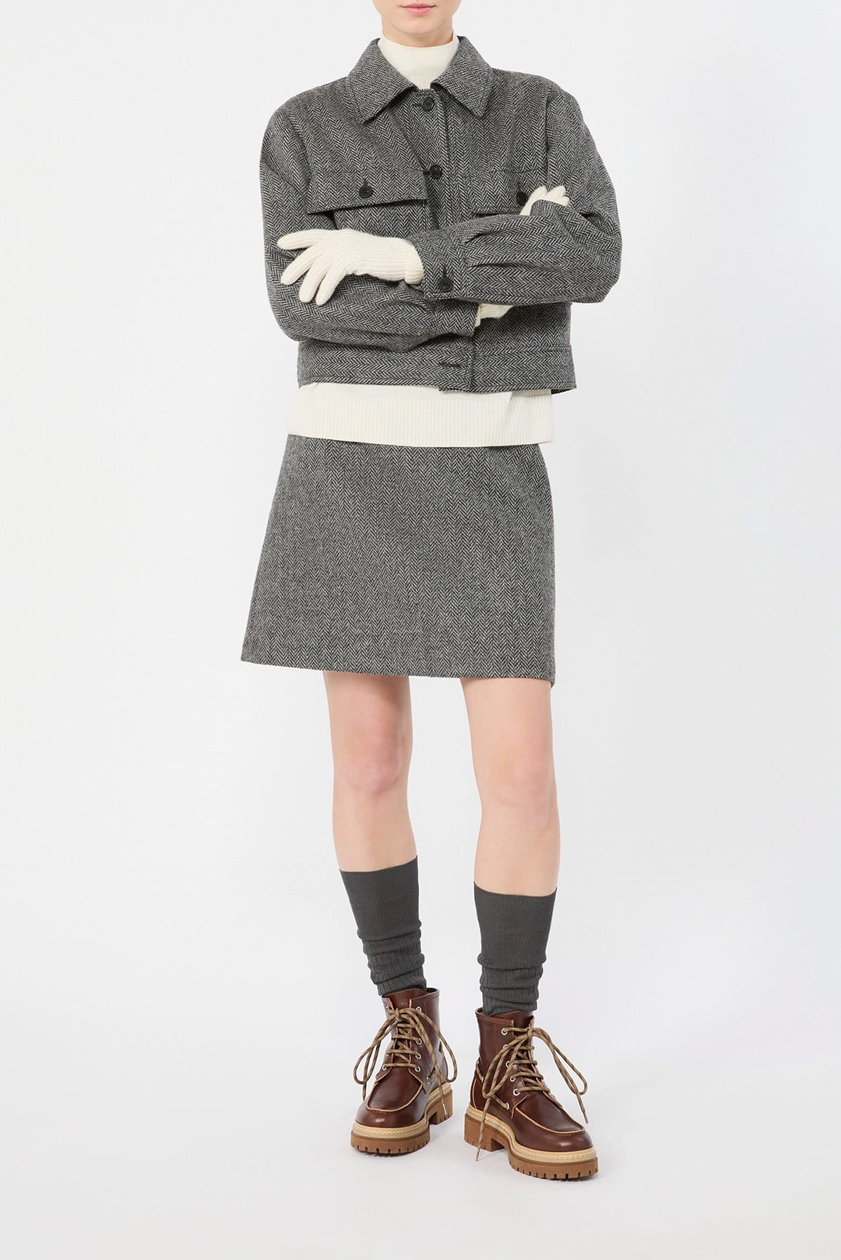 MAXMARA'S BRANDS GONNA  Gonna corta fantasia chevron Max Mara Weekend Wkdfarnese