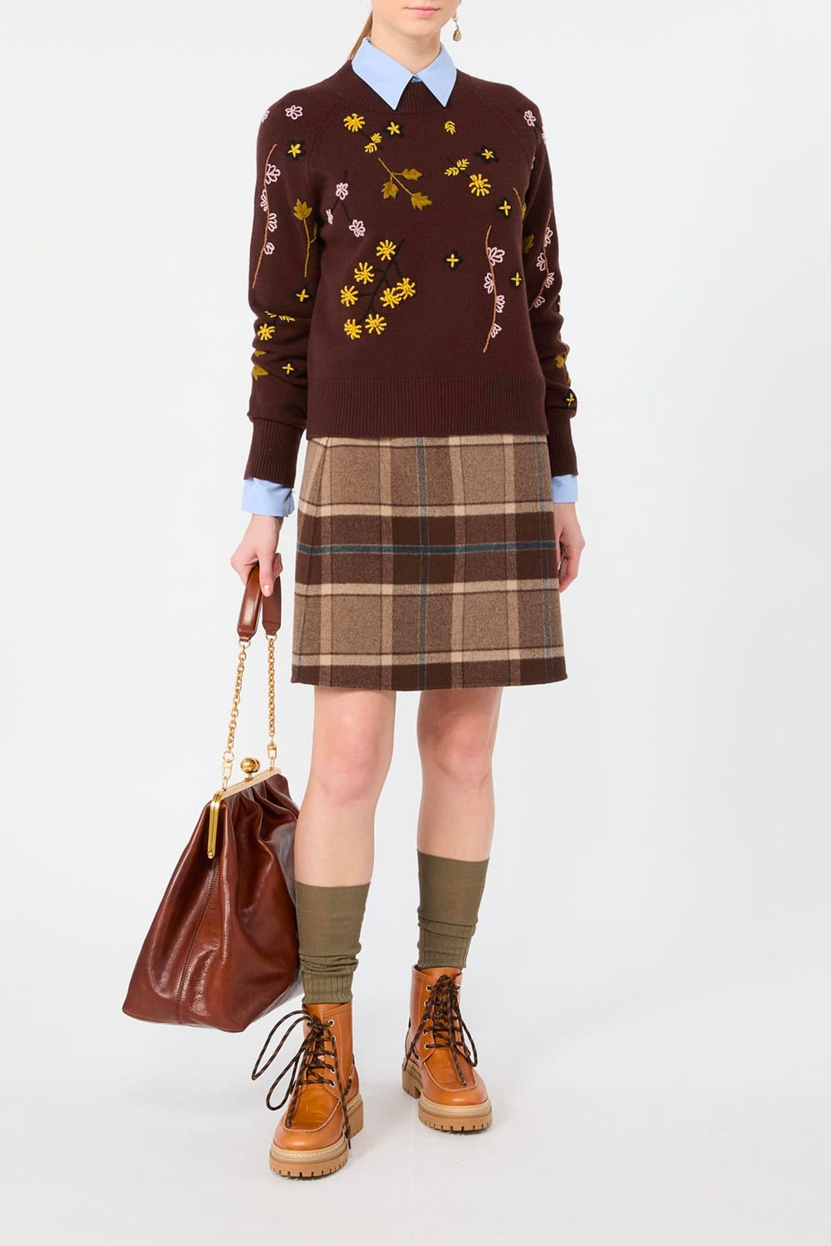 MAXMARA'S BRANDS GONNA  Gonna corta scozzese in lana Max mara Weekend Wkdpesche