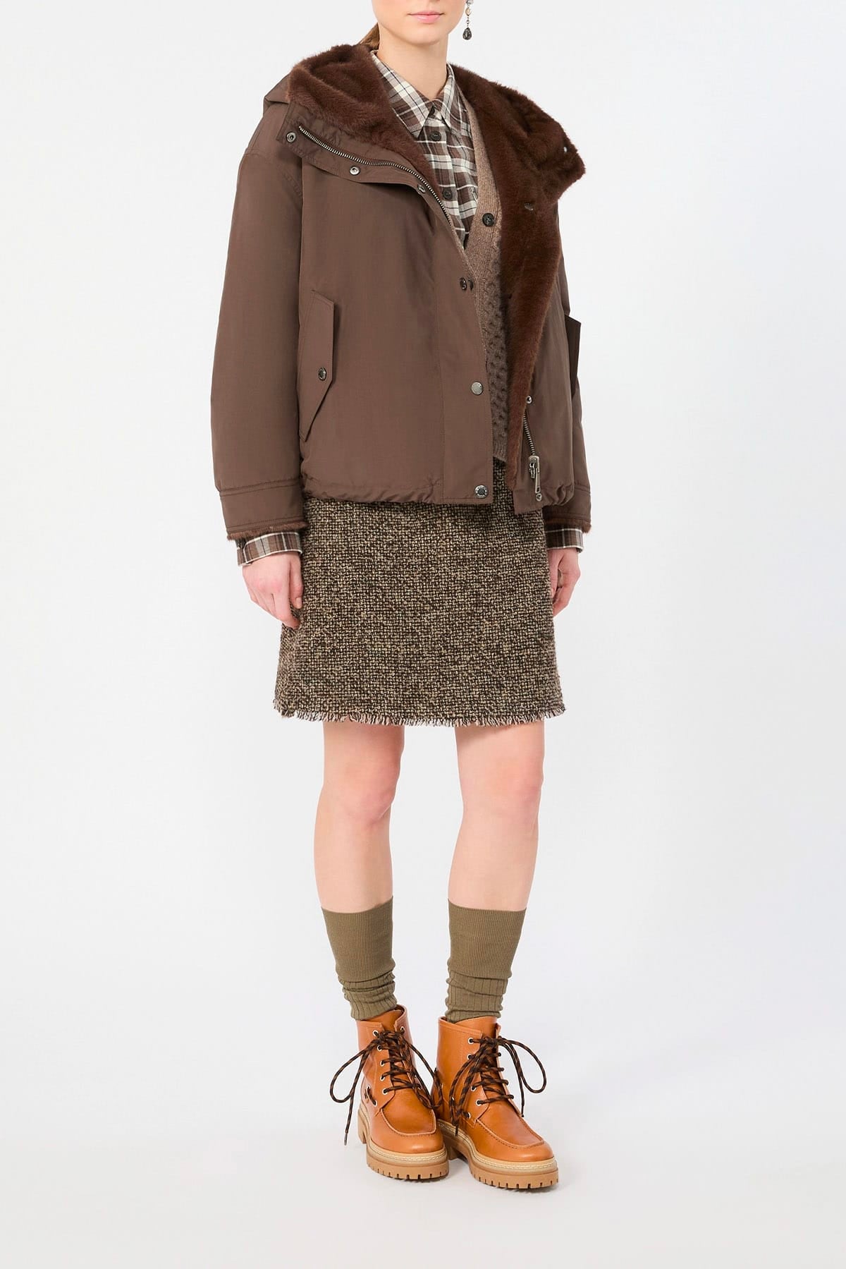 MAXMARA'S BRANDS GONNA  Gonna corto in tweel Max Mara Weekend Wkdabetaia