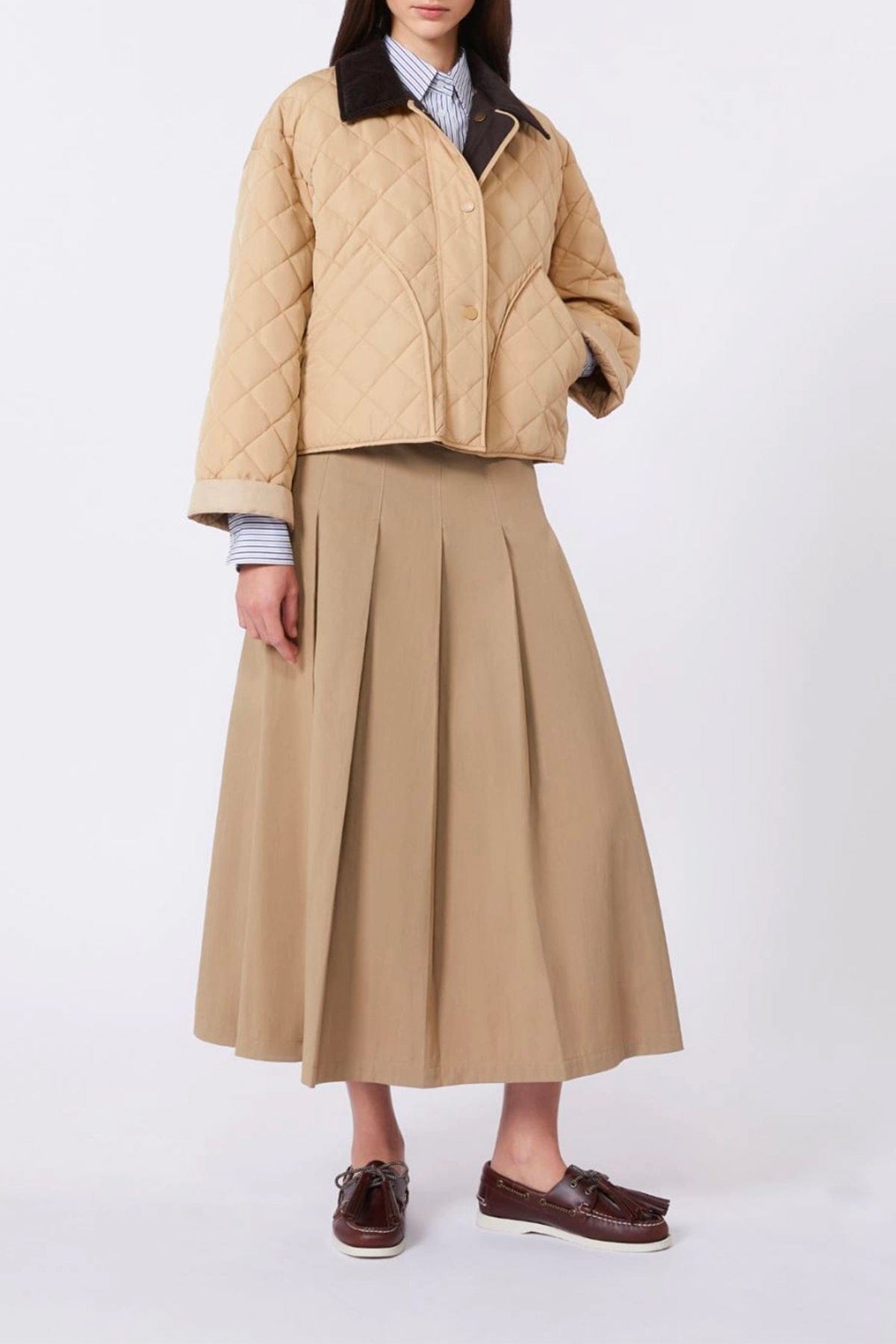 MAXMARA'S BRANDS GONNA  Gonna in gabardina plissettata Weekend Max Mara Wkdorme