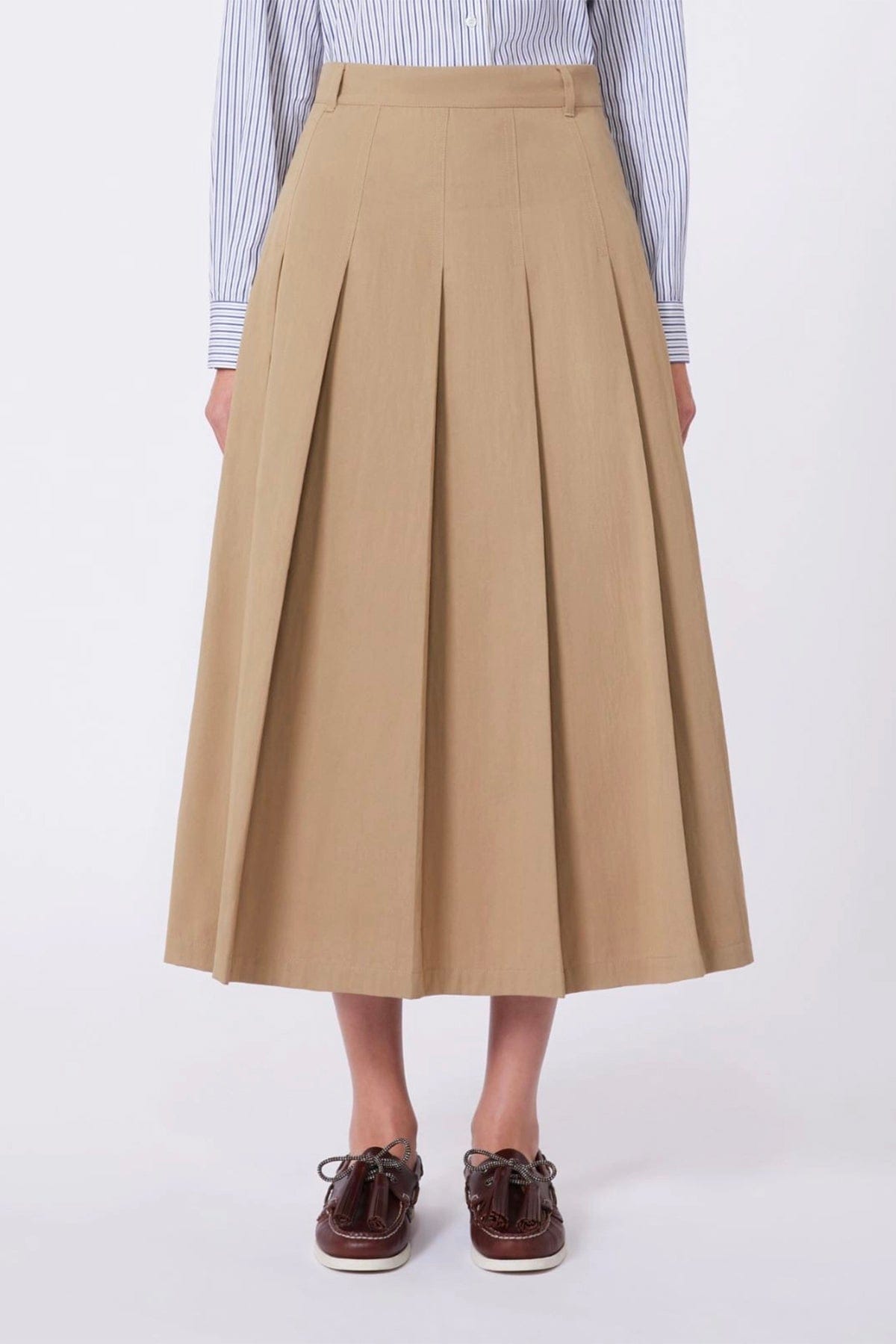 MAXMARA'S BRANDS GONNA  Gonna in gabardina plissettata Weekend Max Mara Wkdorme