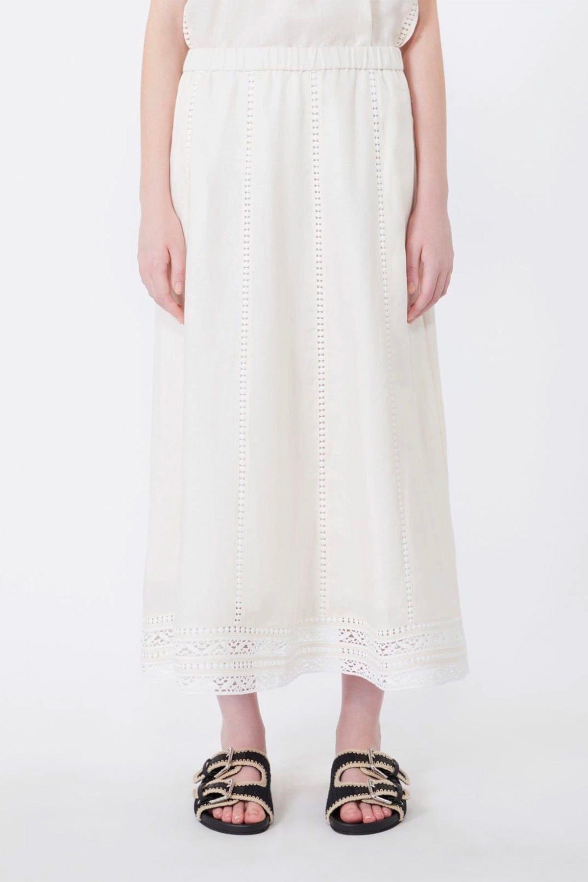 MAXMARA'S BRANDS GONNA  Gonna in lino bianco ecru Weekend Max Mara Wkdgergo