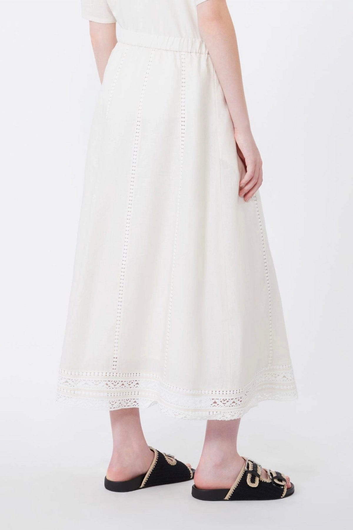 MAXMARA'S BRANDS GONNA  Gonna in lino bianco ecru Weekend Max Mara Wkdgergo