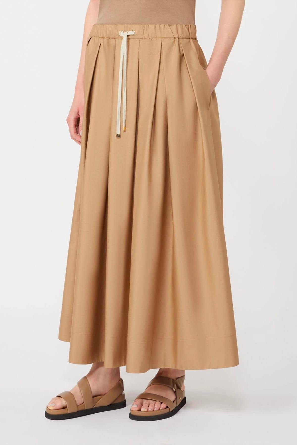 MAXMARA'S BRANDS GONNA  Gonna in popeline sabbia 'S Max Mara Smmpineta