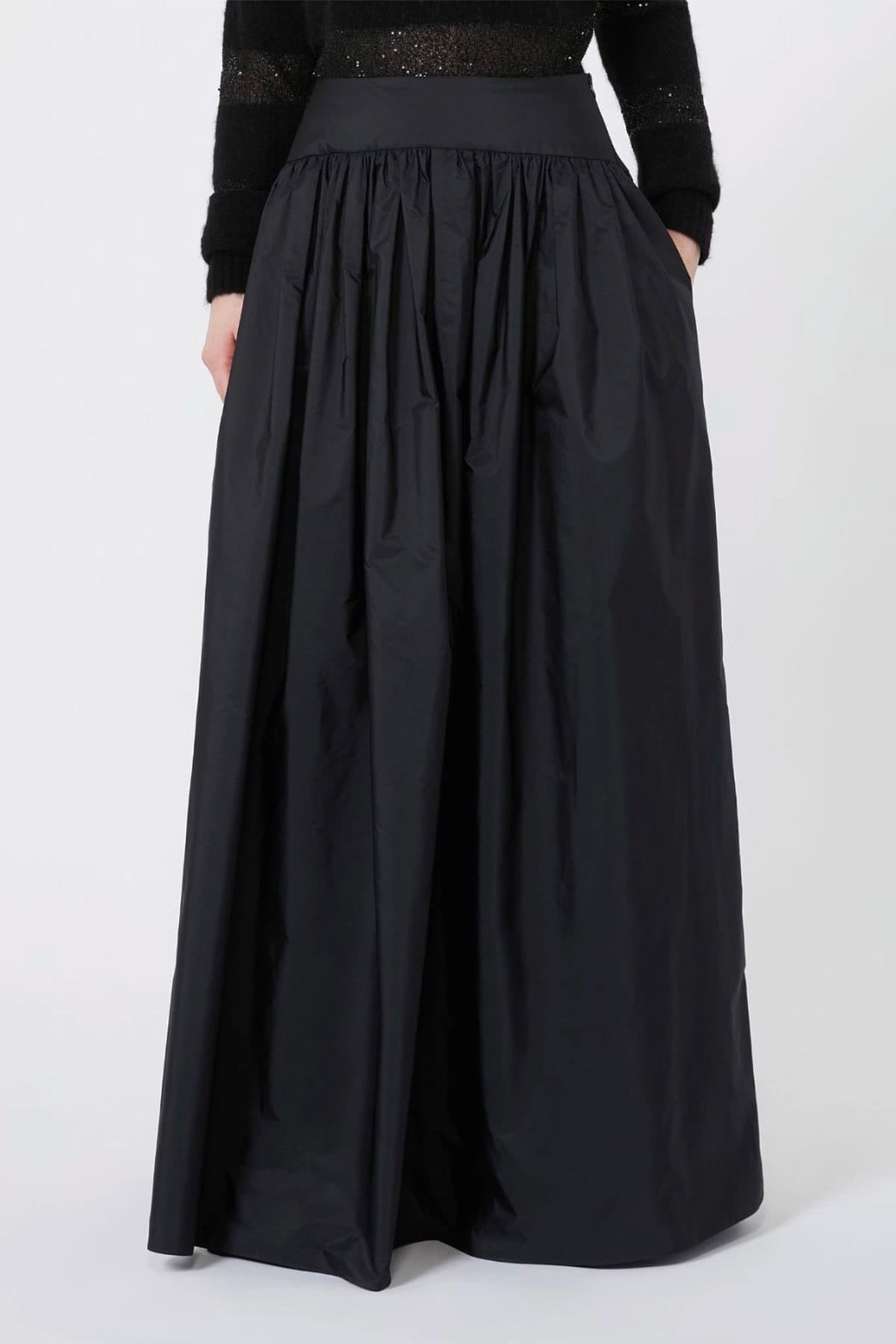 MAXMARA'S BRANDS GONNA  NERO / 34 Gonna in raso e seta lunga elegante Max Mara Studio Mseeroico