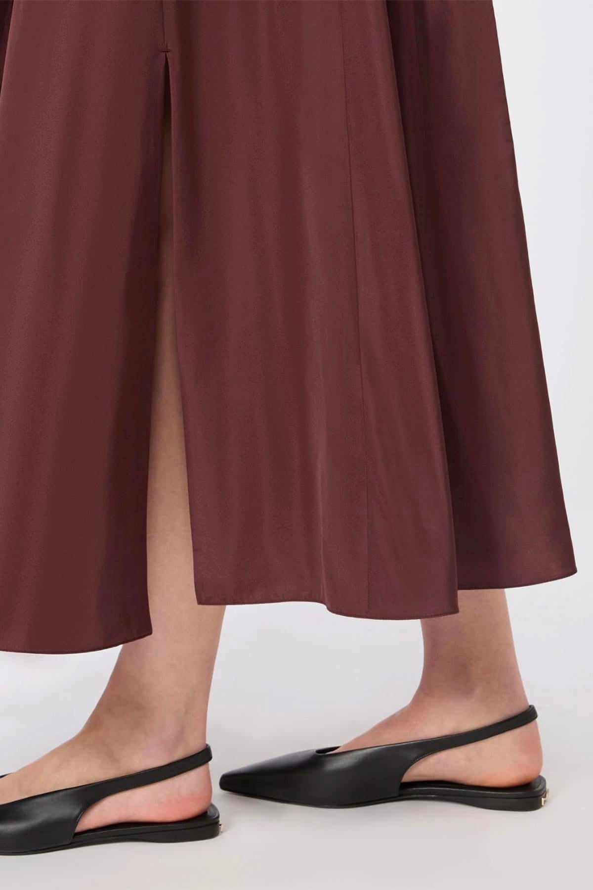 MAXMARA'S BRANDS GONNA  DARK RUBY / 34 Gonna in raso lunga 'S Max Mara Smmromina