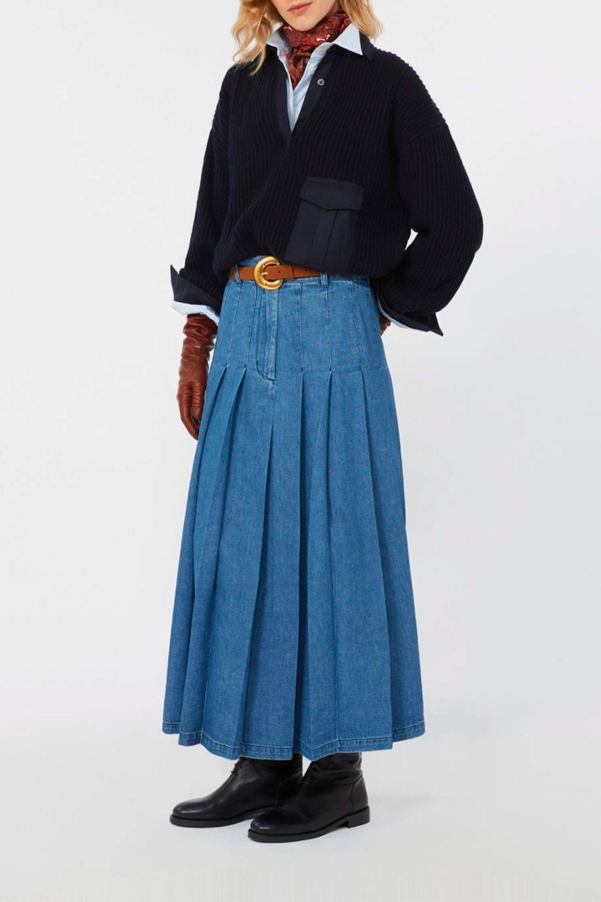 MAXMARA'S BRANDS GONNA  DENIM CHIARO / 34 Gonna lunga in jeans Max Mara Weekend Opunzia