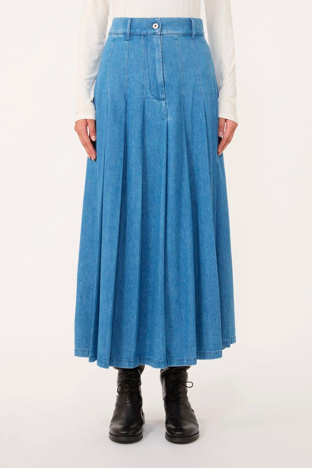 MAXMARA&#39;S BRANDS GONNA  Gonna lunga in jeans Max Mara Weekend Opunzia