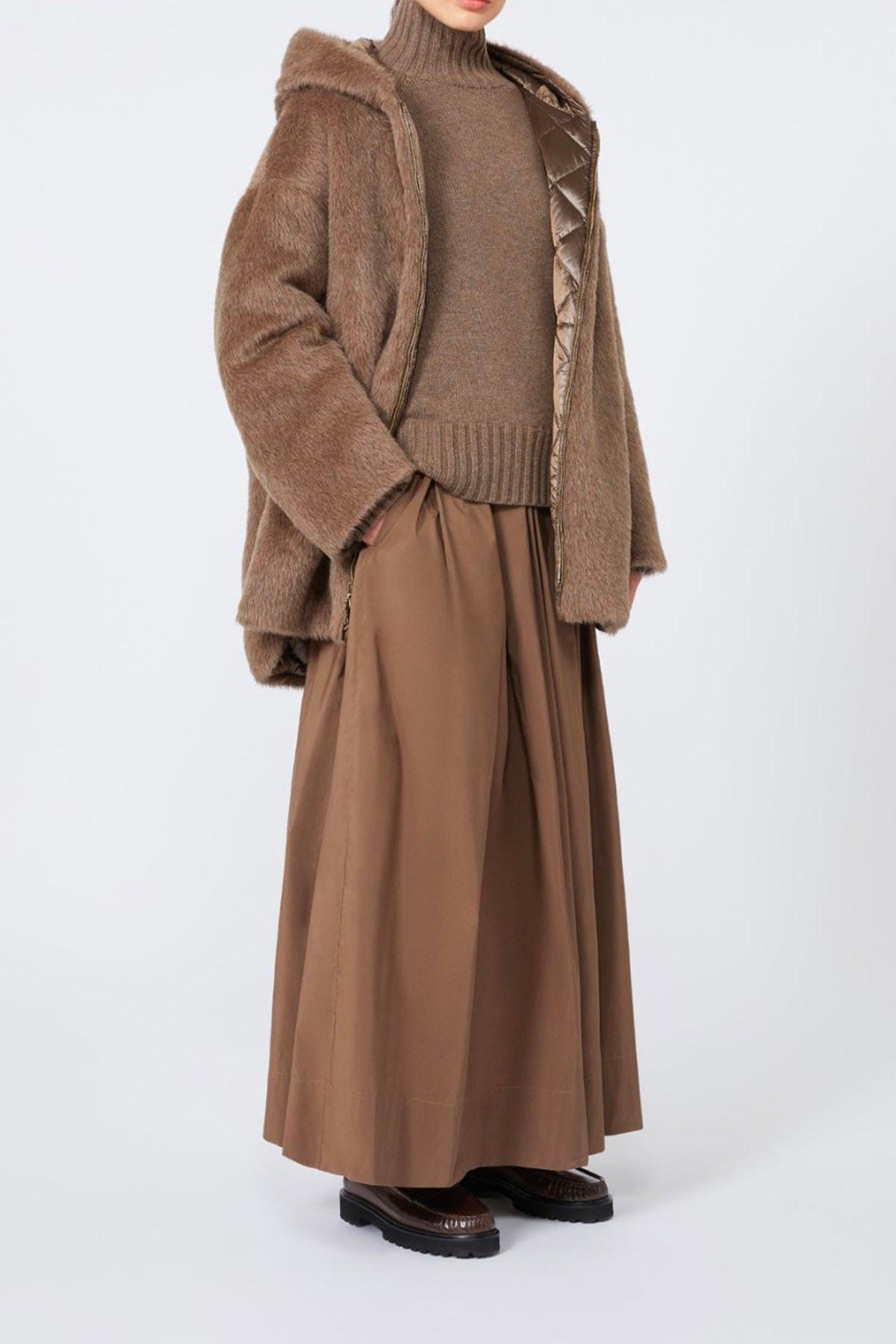 MAXMARA&#39;S BRANDS GONNA  Gonna lunga in raso di cotone &#39;S Max Mara Aloe