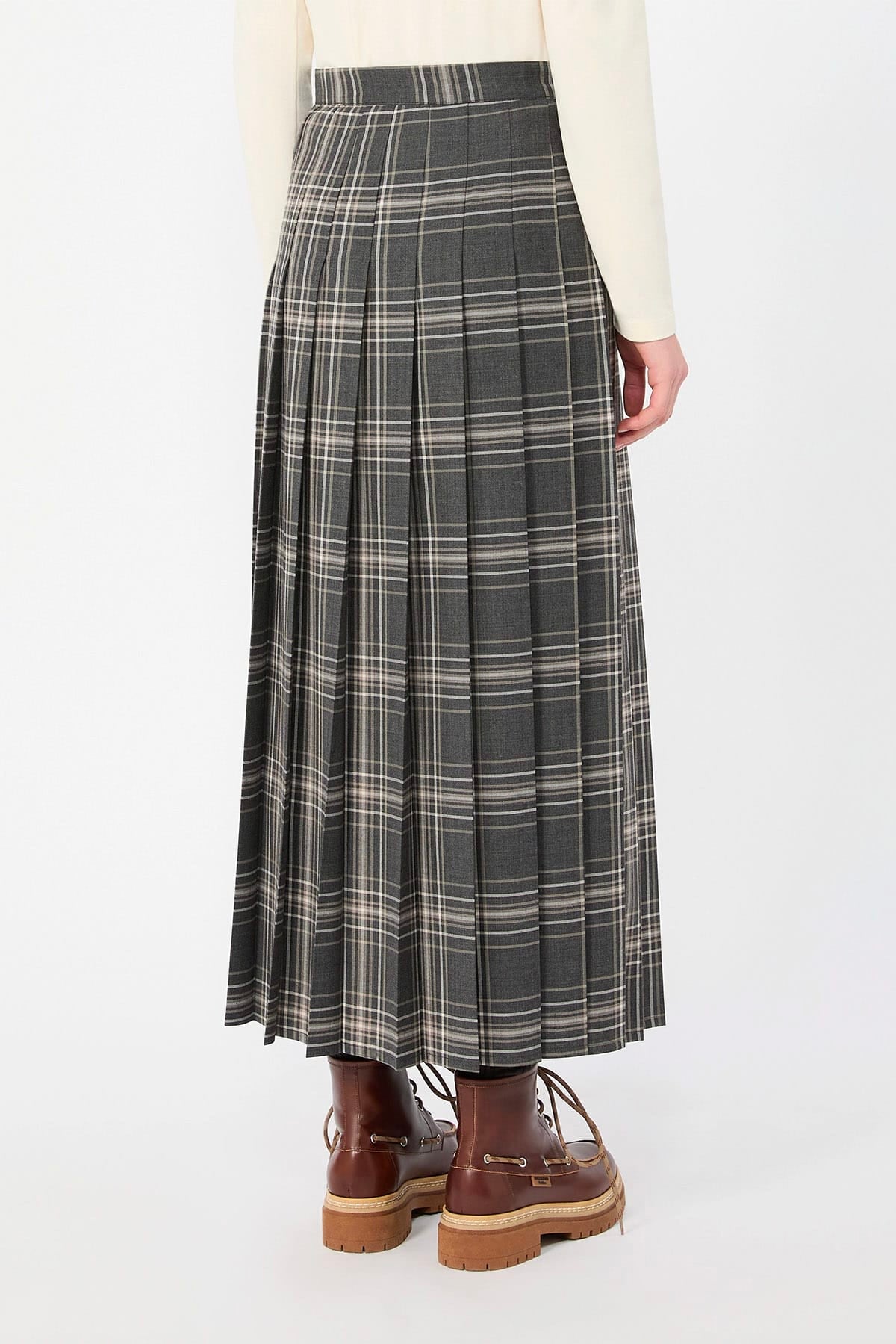 MAXMARA'S BRANDS GONNA  Gonna lunga plisse check Max Mara Weekend Wkdprisma