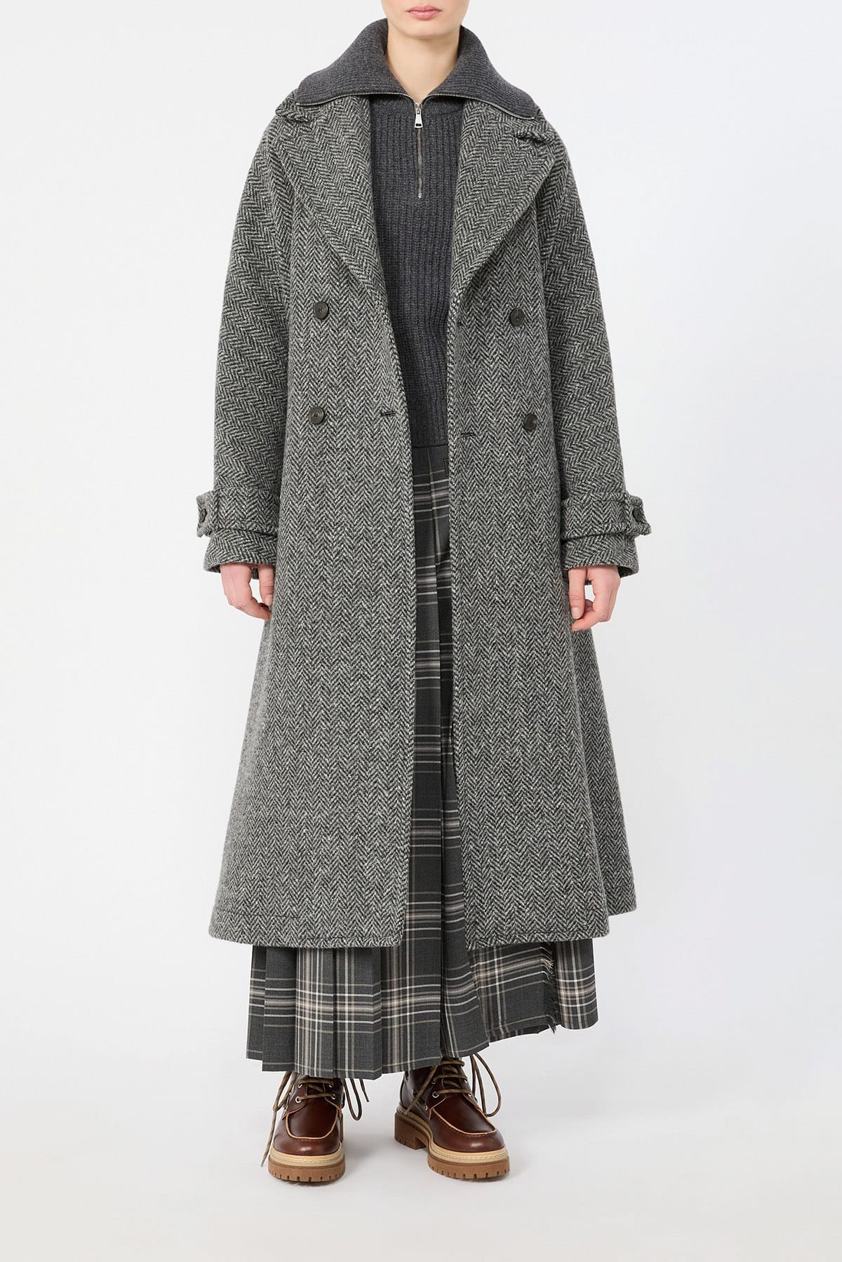 MAXMARA'S BRANDS GONNA  Gonna lunga plisse check Max Mara Weekend Wkdprisma