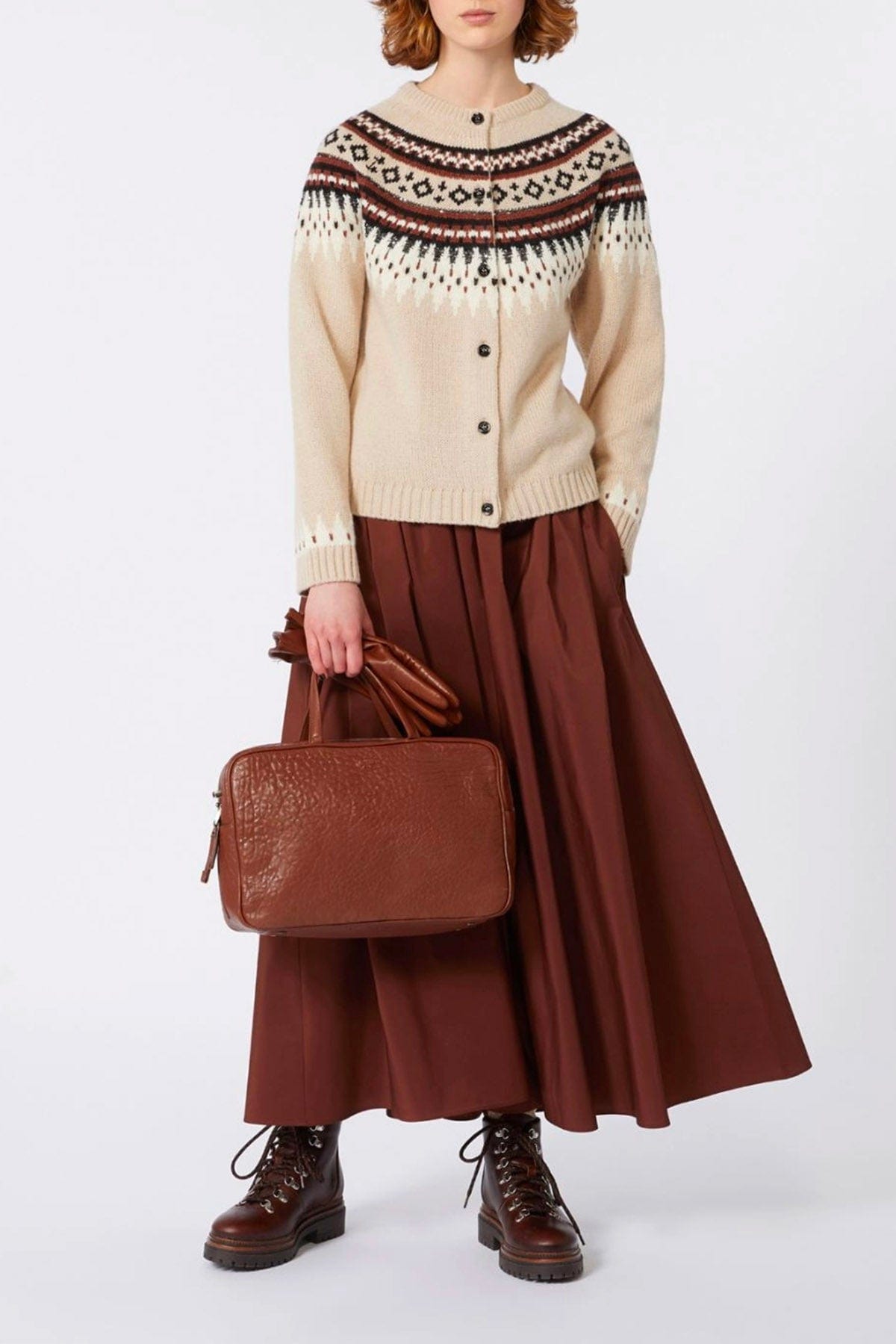 MAXMARA&#39;S BRANDS GONNA  Gonna marrone lunga Max Mara Weekend Bruno1234