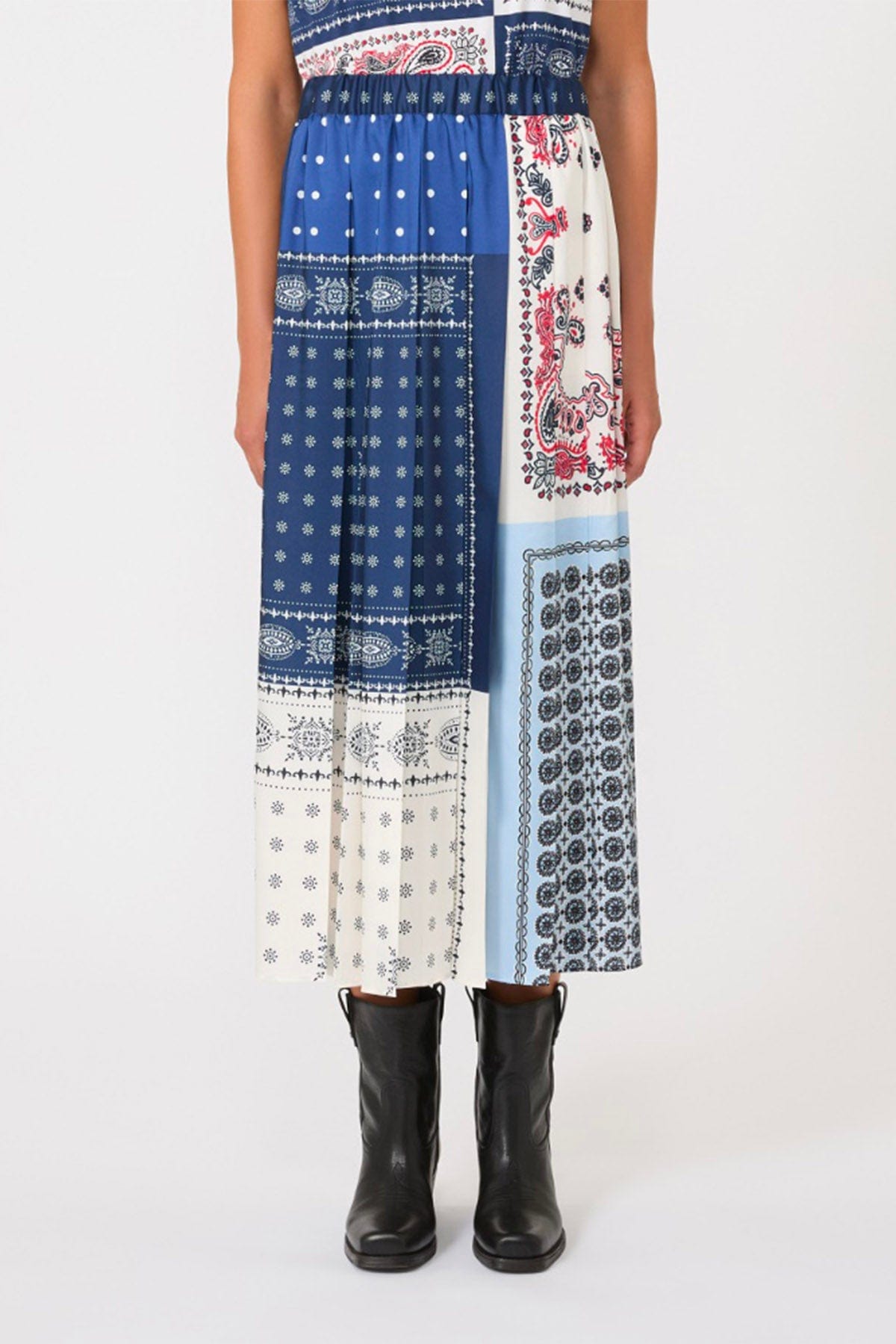 MAXMARA&#39;S BRANDS GONNA  Gonna plissettata disegno bandana Weekend Max Mara Luna