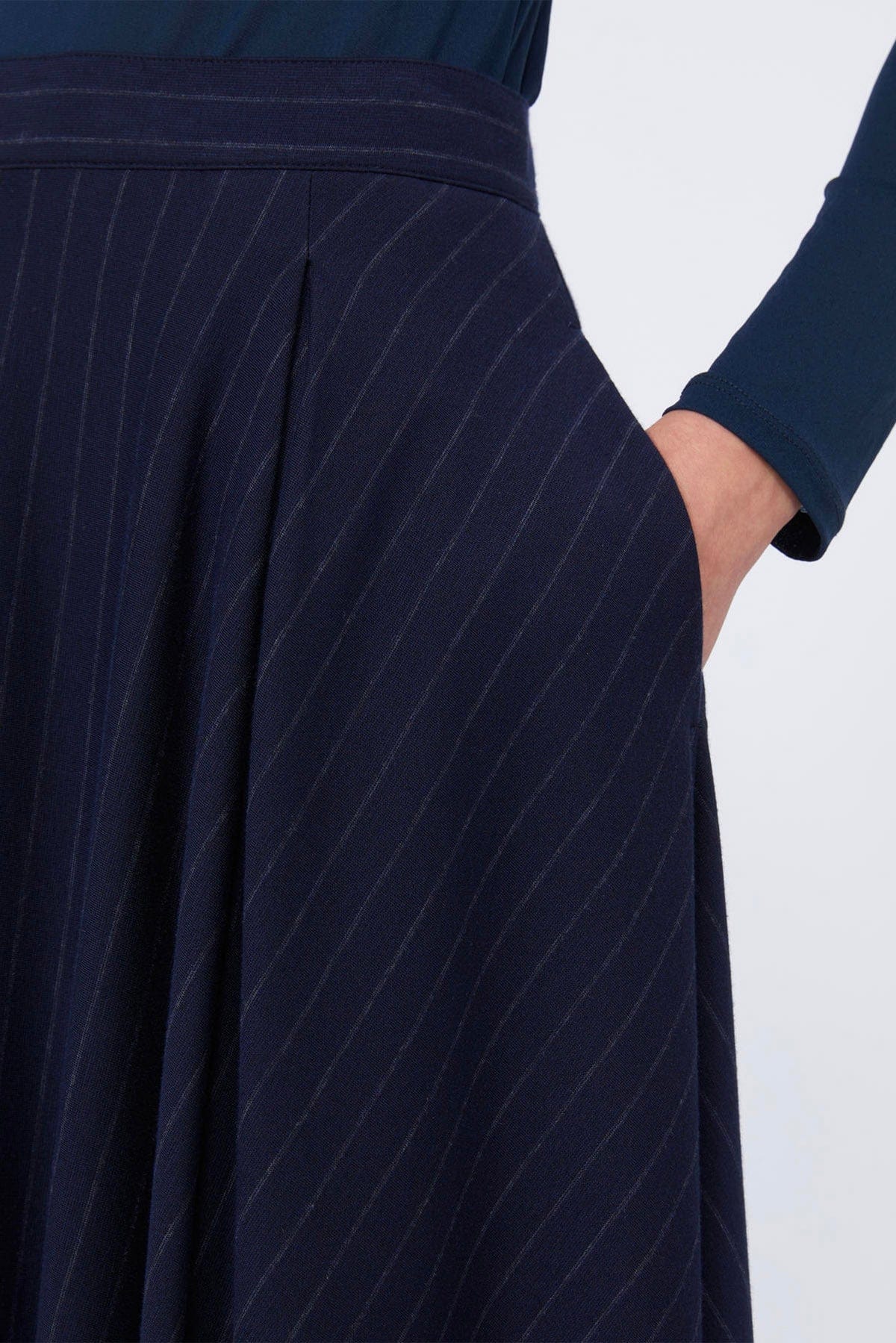 MAXMARA&#39;S BRANDS GONNA IN JERSEY  Gonna blu lunga gessata Max Mara MM Pelota