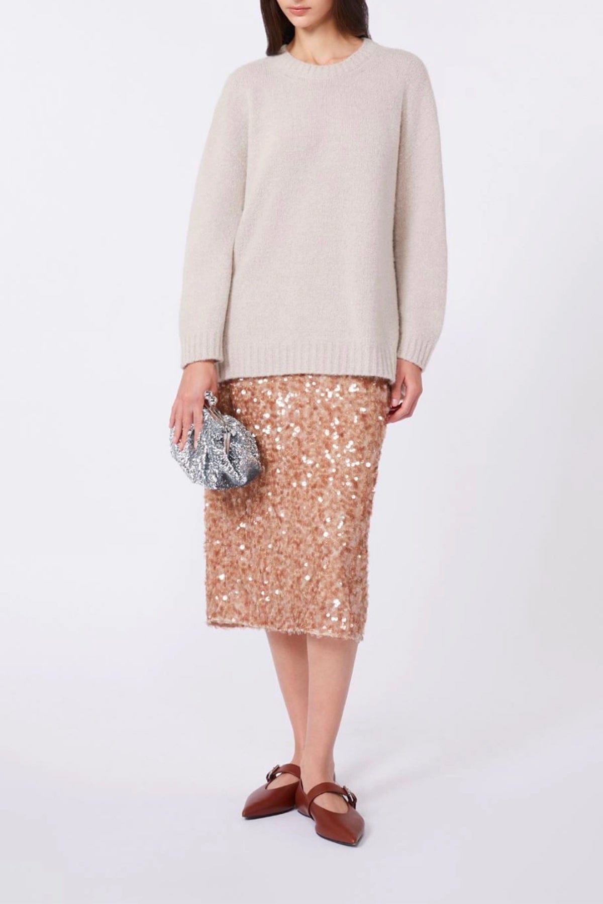 MAXMARA'S BRANDS GONNA IN JERSEY  Gonna con pailletes rosa Weekend Max Mara Wkdocchio