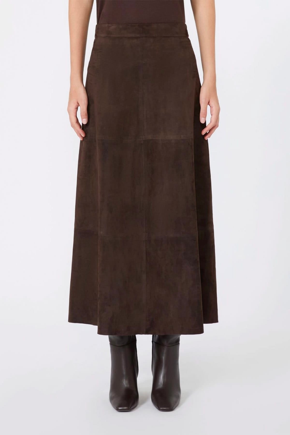 MAXMARA'S BRANDS GONNA IN PELLE MARRONE / 34 Gonna in pelle marrone 'S Max Mara Smmfiorire