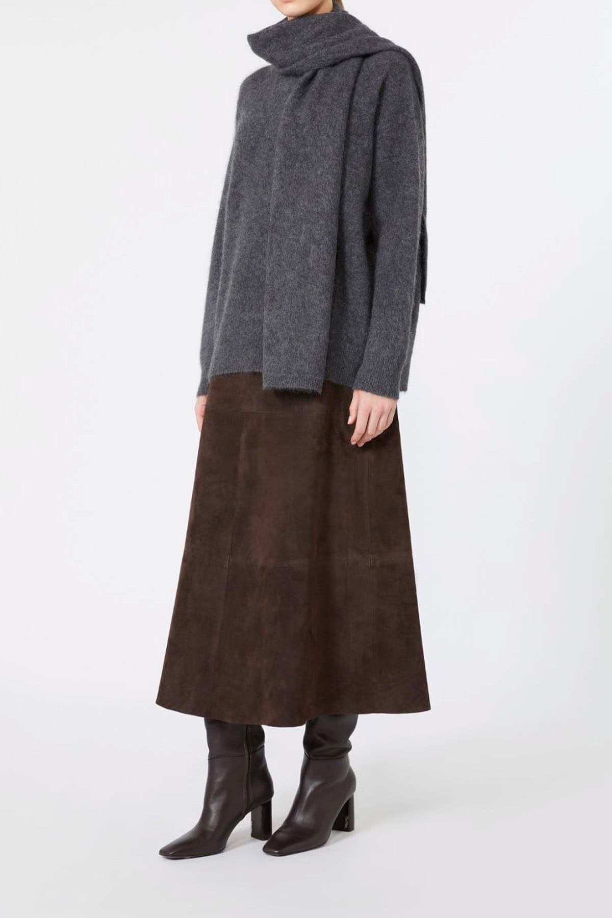MAXMARA'S BRANDS GONNA IN PELLE Gonna in pelle marrone 'S Max Mara Smmfiorire