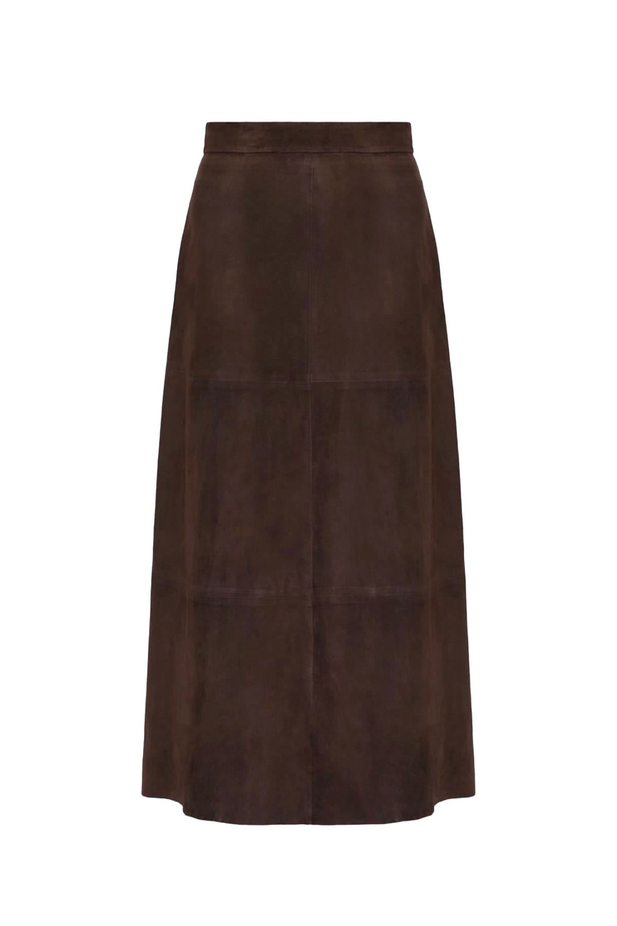 MAXMARA'S BRANDS GONNA IN PELLE MARRONE / 34 Gonna in pelle marrone 'S Max Mara Smmfiorire