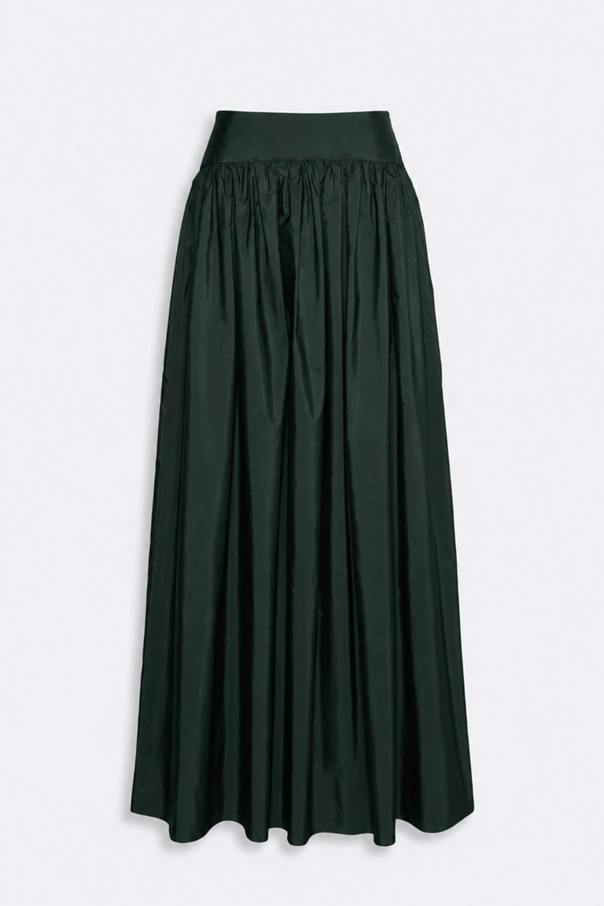 MAXMARA'S BRANDS GONNA  VERDE / 34 Gonna in raso e seta lunga elegante Max Mara Studio Mseeroico