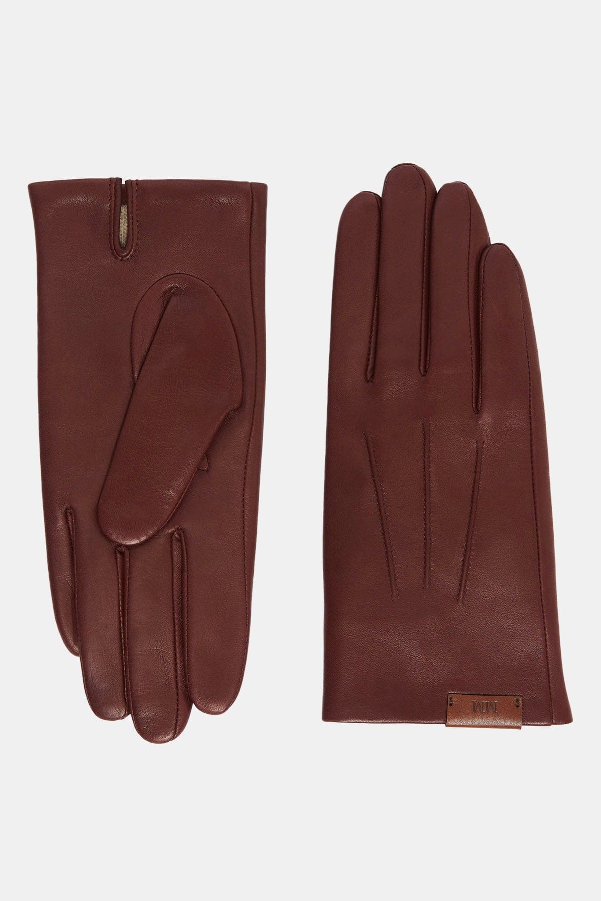 MAXMARA'S BRANDS GUANTI BORDEAUX / 6.5 Guanti neri in pelle donna Max Mara MM Lemma