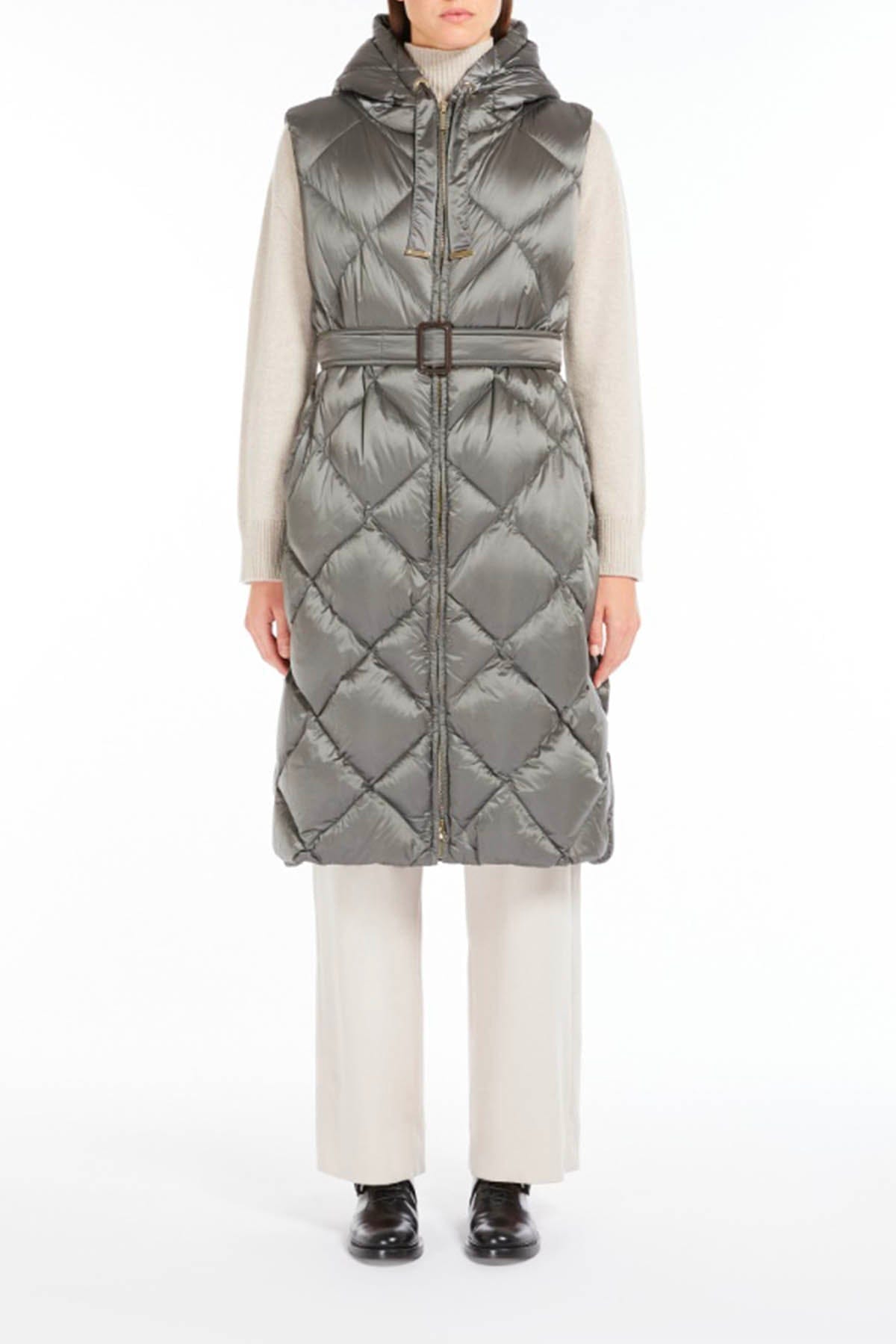 MAXMARA'S BRANDS IMBOTTITO SMAN GREIGE / 34 Gilet Imbottito Donna Max Mara The Cube Tregil