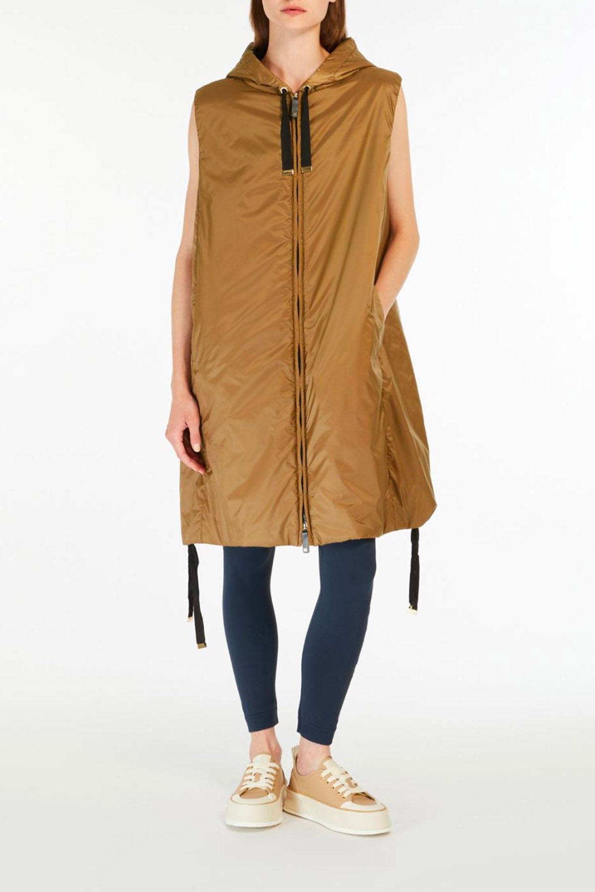 MAXMARA'S BRANDS IMBOTTITO SMAN CARAMELLO / 34 Imbottito lungo senza maniche Max Mara The Cube Greengi