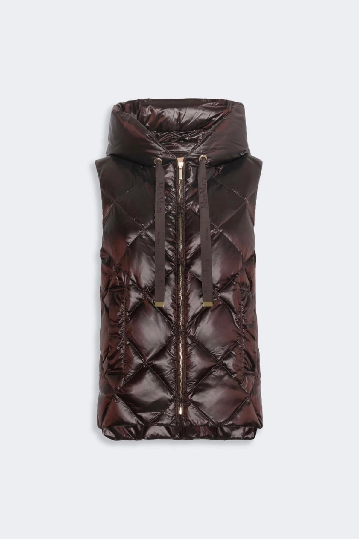 MAXMARA'S BRANDS IMBOTTITO SMAN MARRONE / 34 Gilet imbottito con cappuccio donna Max Mara The Cube Mtctropico