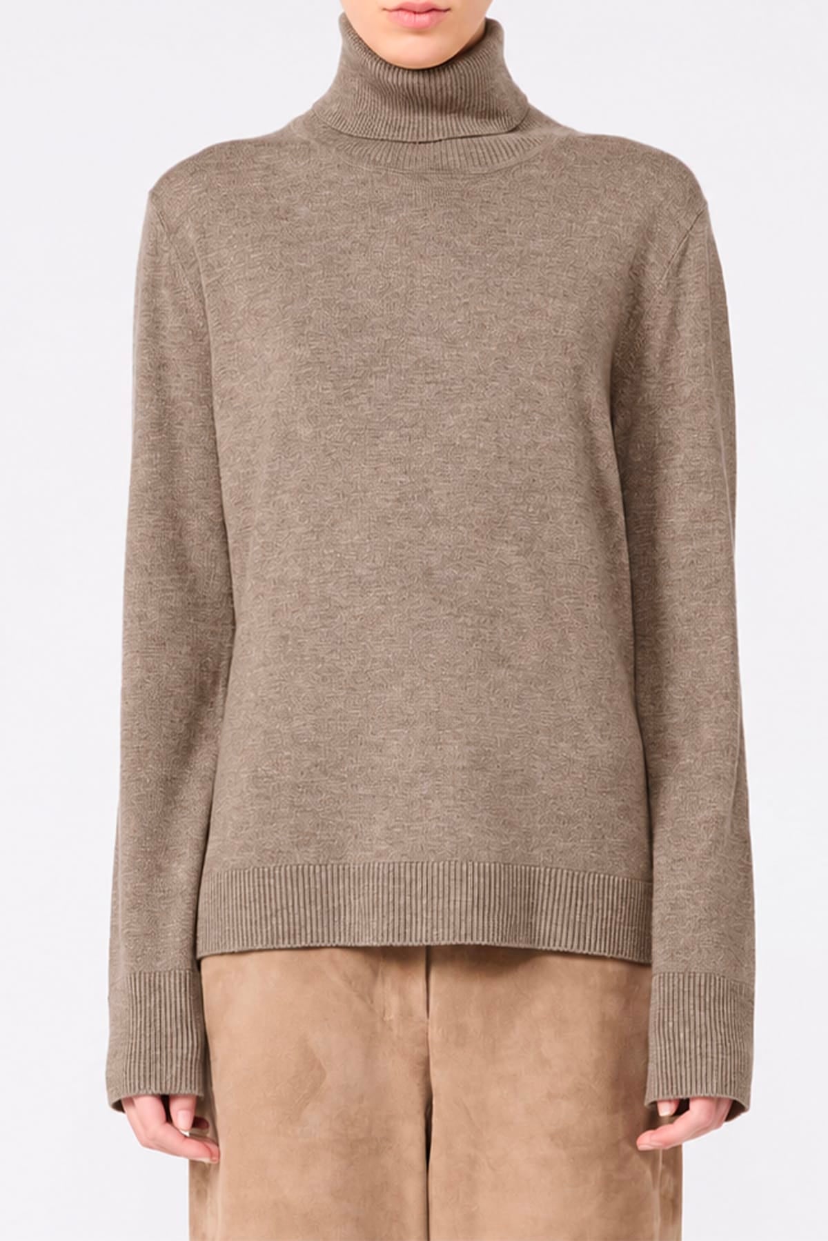 MAXMARA'S BRANDS MAGLIA-CANOTTIERA-TOP  ARGILLA / XXS Maglia collo alto donna 'S Max Mara Smmallegra