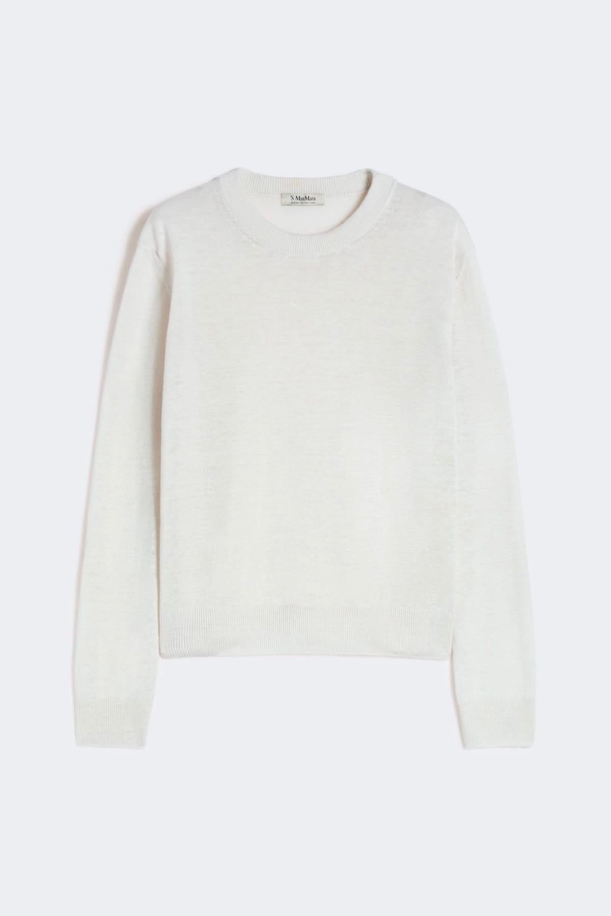 MAXMARA'S BRANDS MAGLIA-CANOTTIERA-TOP  BIANCO LATTE / XXS Maglia in lino donna 'S Max Mara Smmfervore
