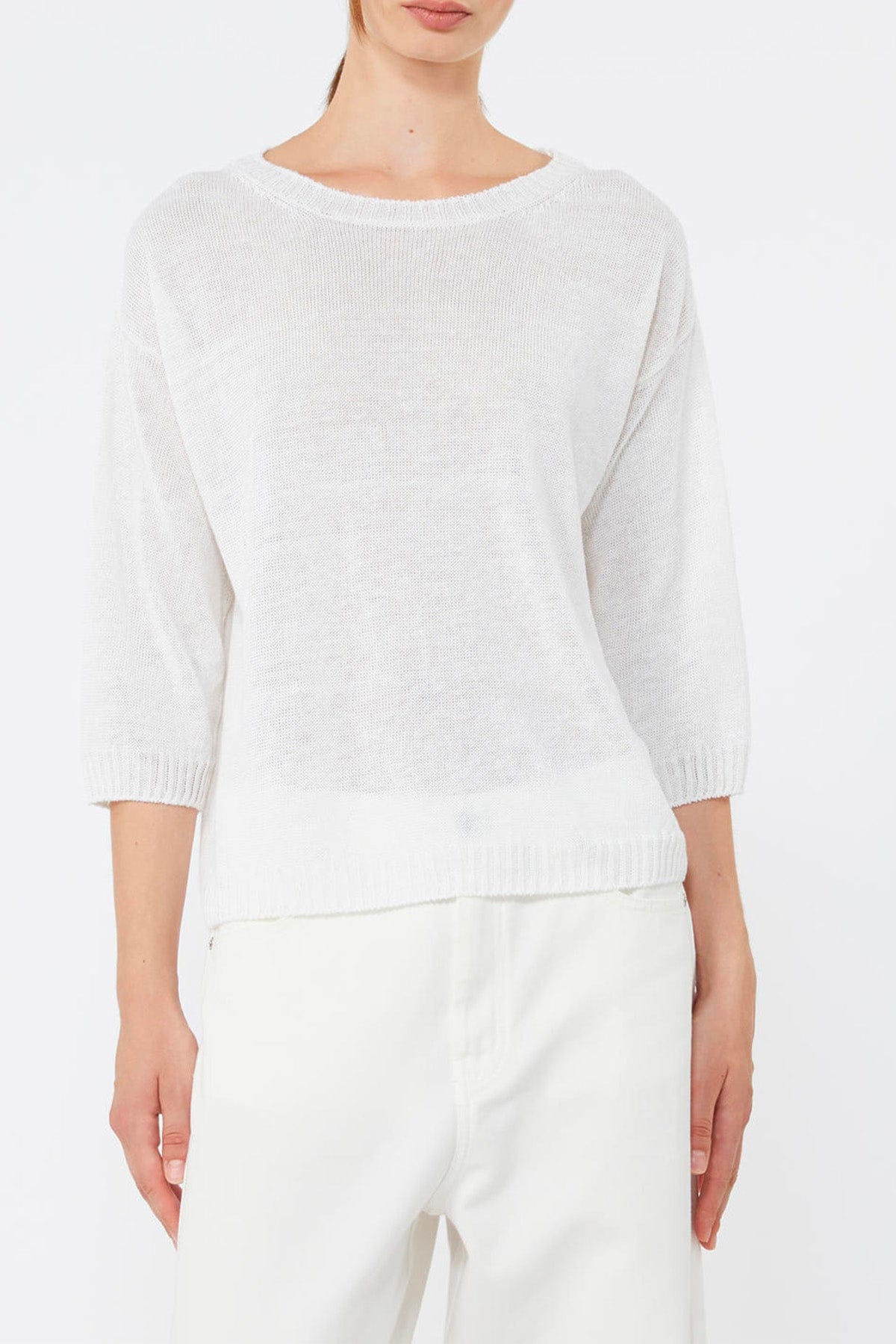 MAXMARA'S BRANDS MAGLIA-CANOTTIERA-TOP  BIANCO / XXS Maglia in lino donna Weekend Max Mara Wkdcannone