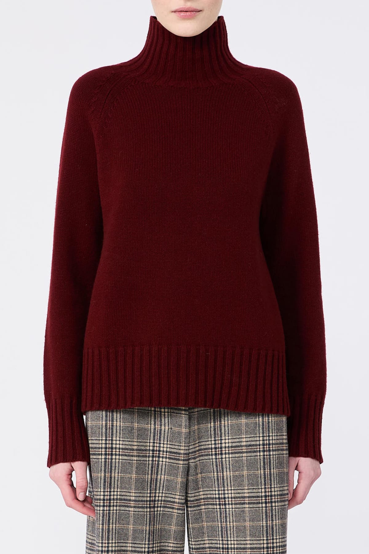 MAXMARA'S BRANDS MAGLIA-CANOTTIERA-TOP  BORDEAUX / XXS Maglia collo alto misto cachmere donna 'S Max Mara Smmmantova