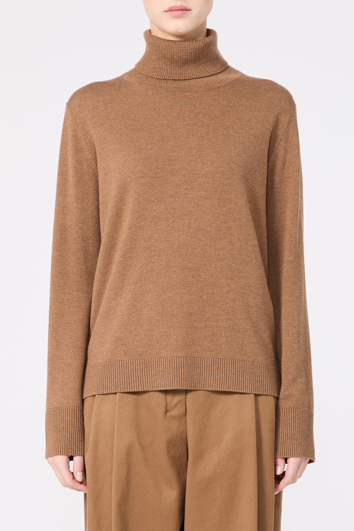 MAXMARA'S BRANDS MAGLIA-CANOTTIERA-TOP  CAMMELLO / XXS Maglia collo alto donna 'S Max Mara Smmallegra